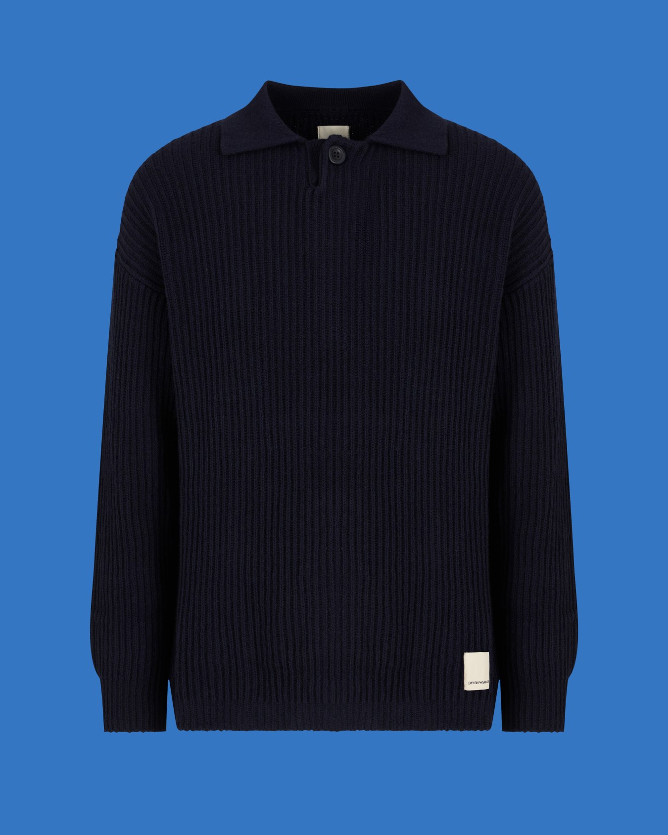 ASV Black Blue capsule collection wool fisherman’s rib jumper Slide 0