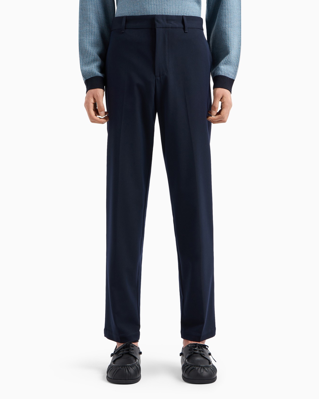 Pantalones chinos de tejido compacto con acabado efecto lana Diapositiva 2