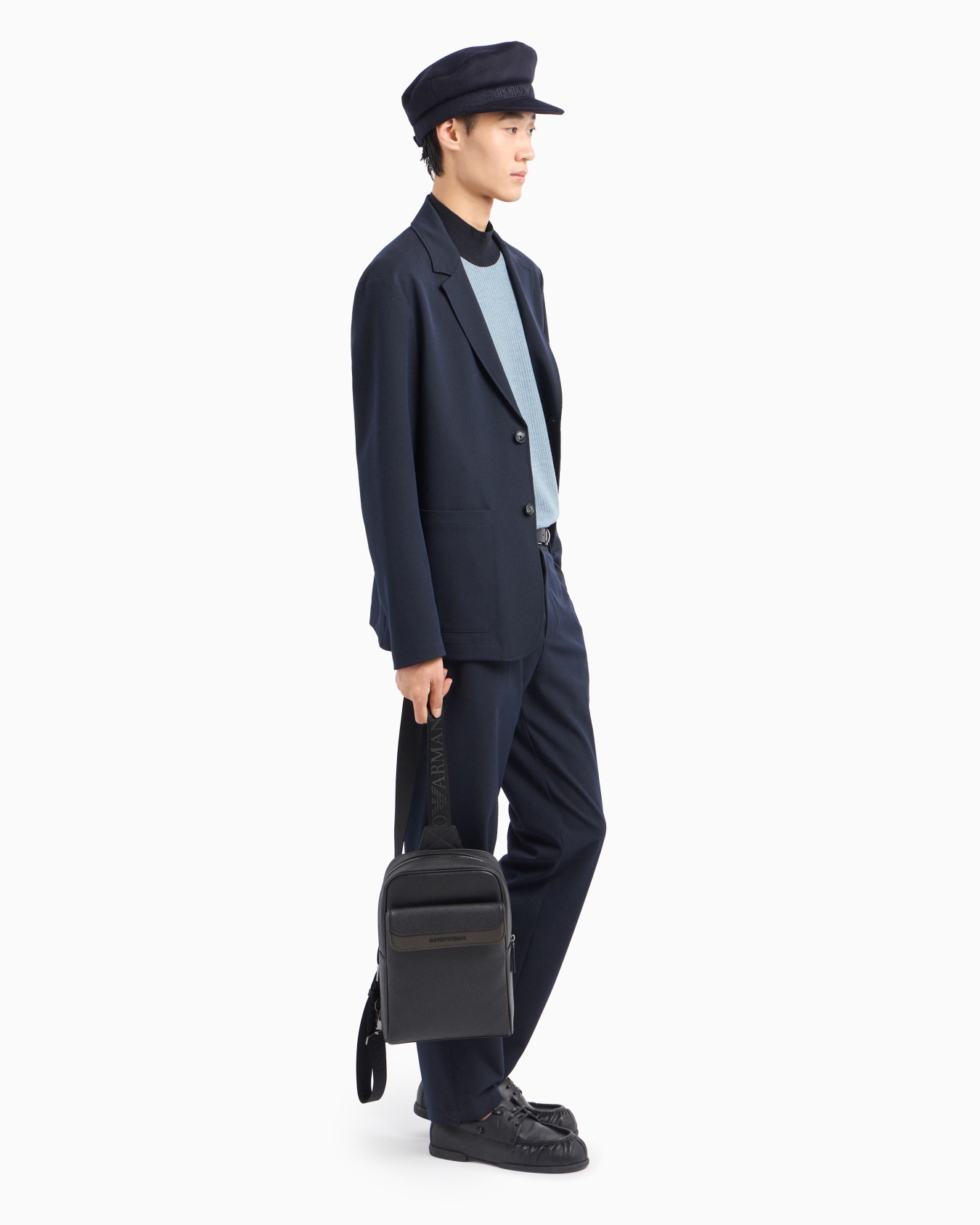 Pantalones chinos de tejido compacto con acabado efecto lana Diapositiva 4