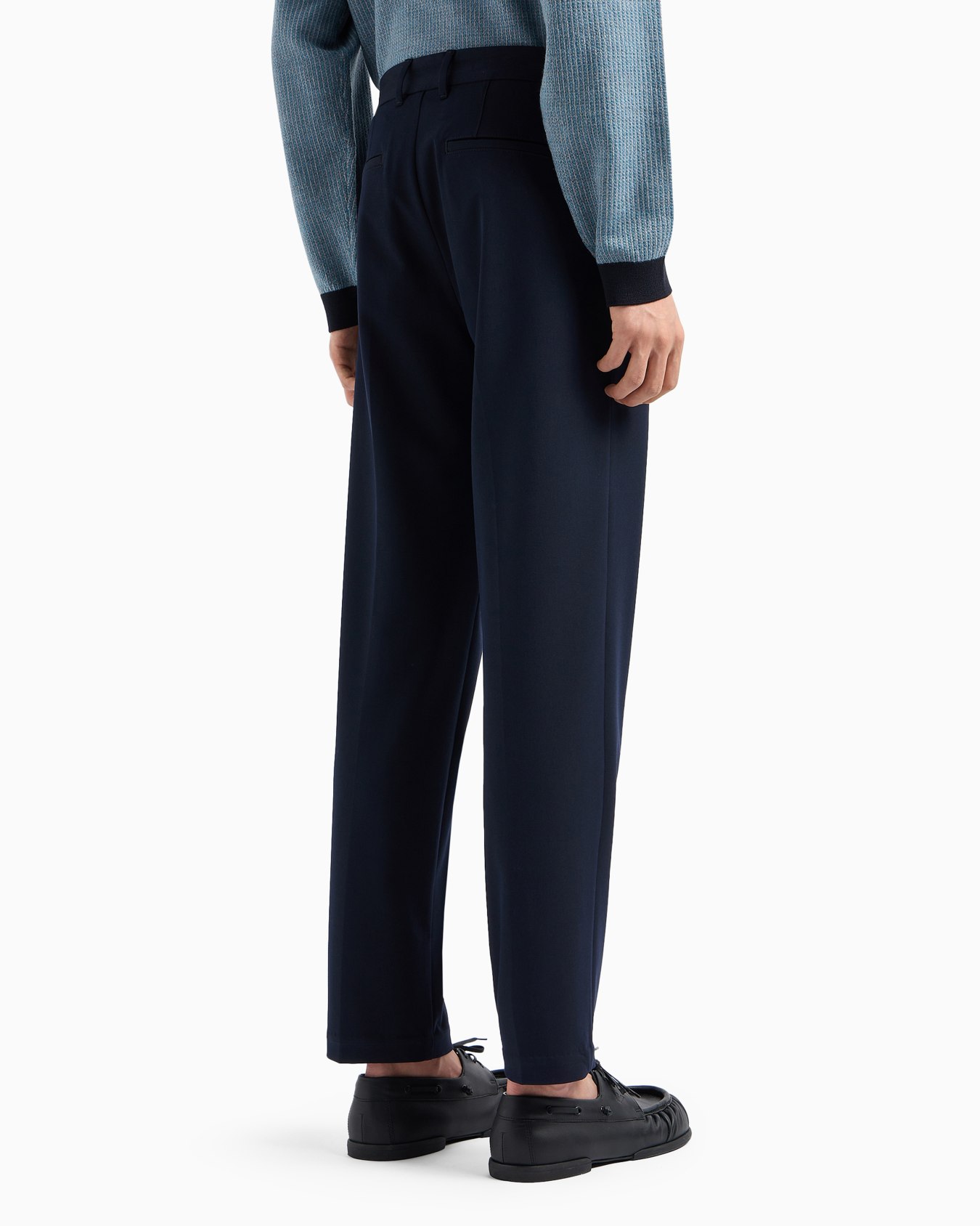 Pantalones chinos de tejido compacto con acabado efecto lana Diapositiva 3