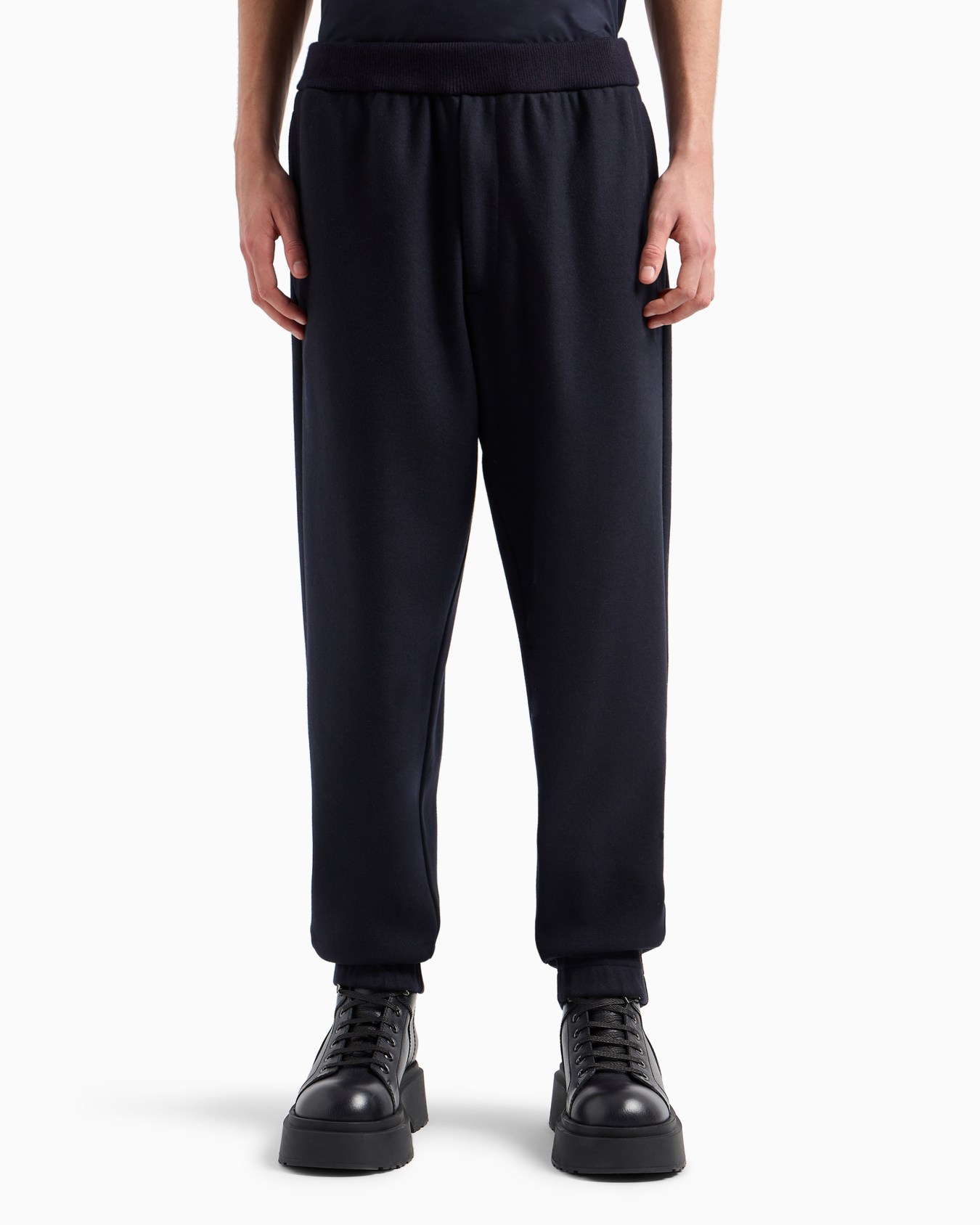 Virgin wool cloth elasticated-waist trousers Slide 2