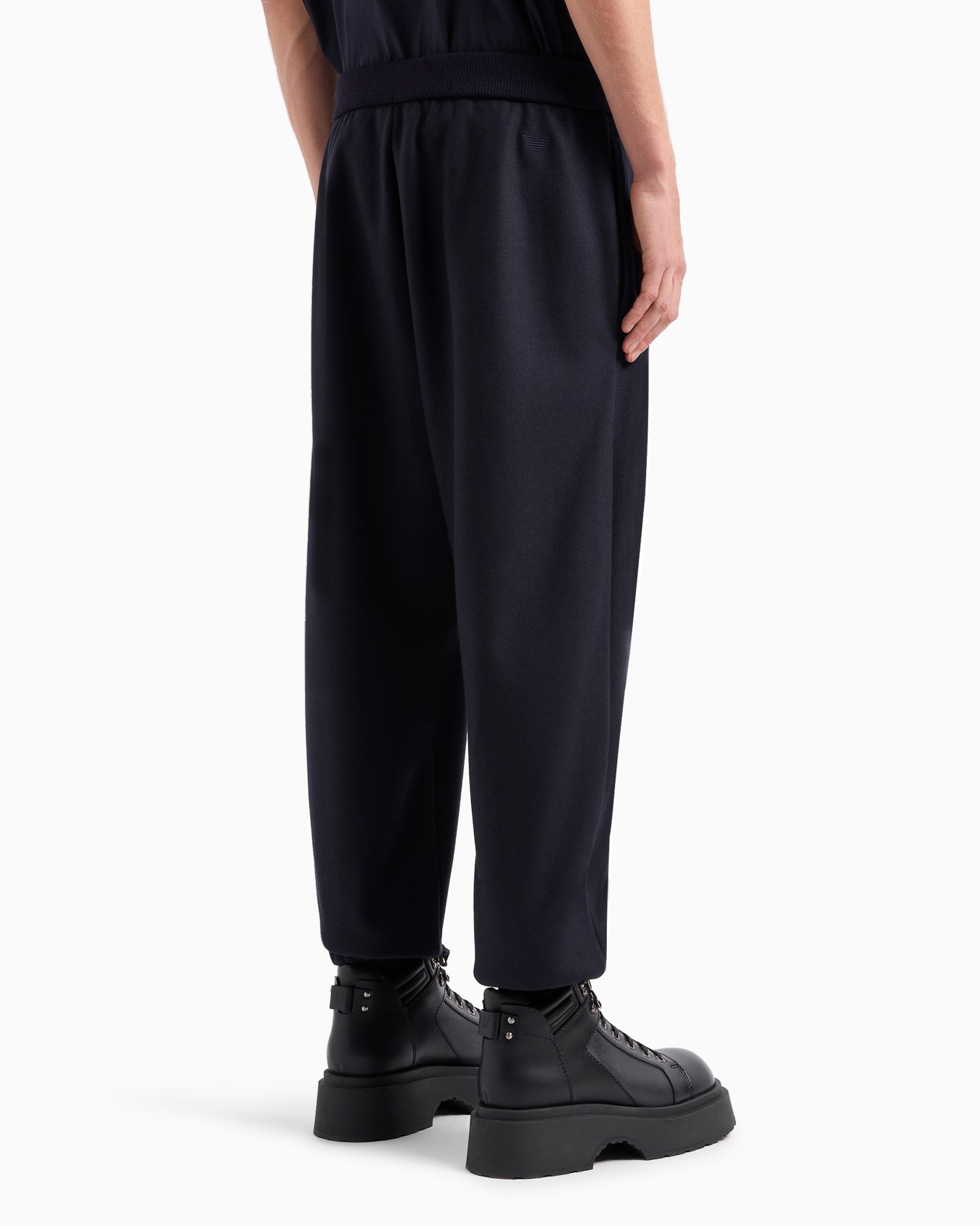 Virgin wool cloth elasticated-waist trousers Slide 3