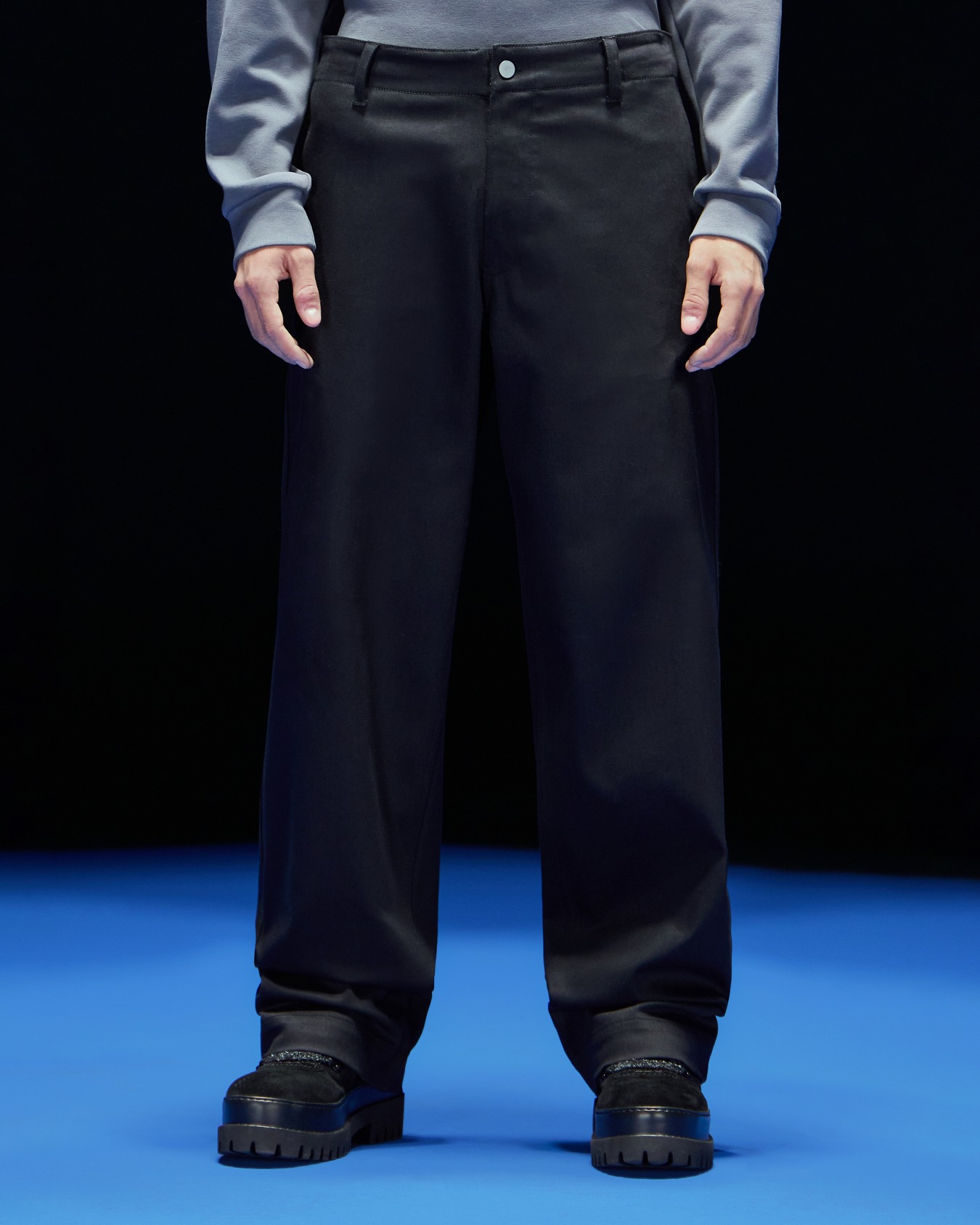 Pantalon chino en coton mélangé Capsule Black Blue ASV Diapositive 1