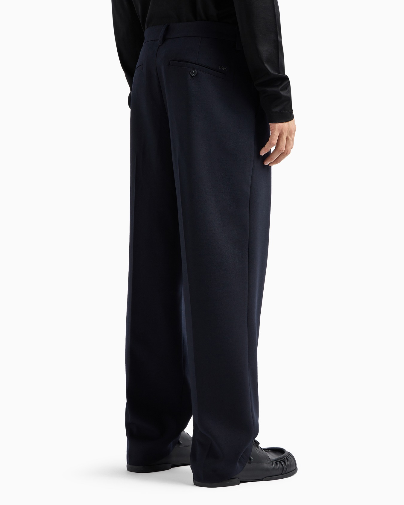 Pantalon à pinces en laine vierge mélangée Diapositive 3