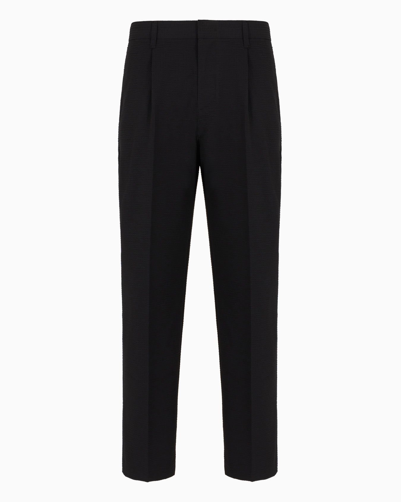 Pleated technical-seersucker fabric chinos Slide 0