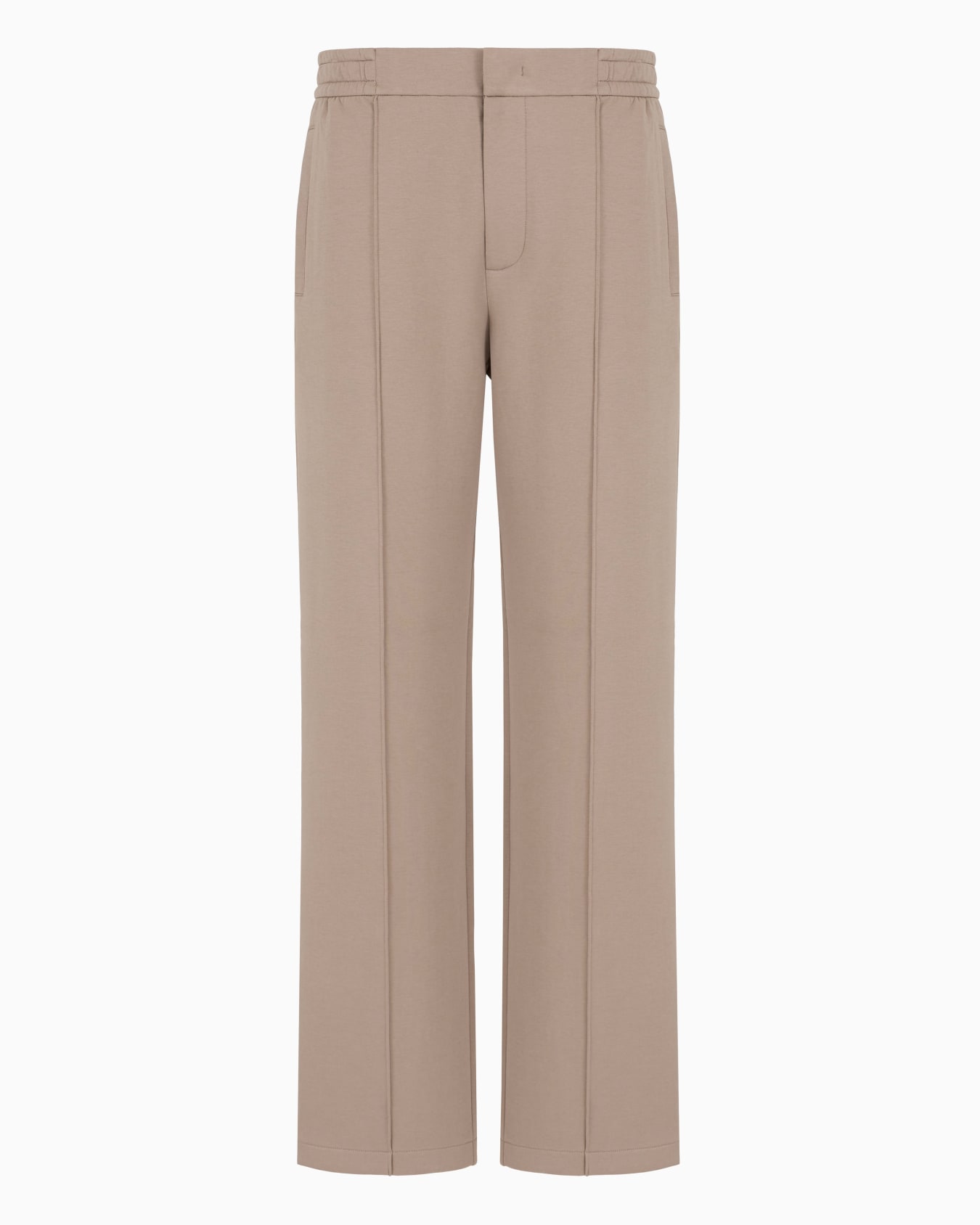 Pantalon avec nervures et bas élastique en jersey double Diapositive 0