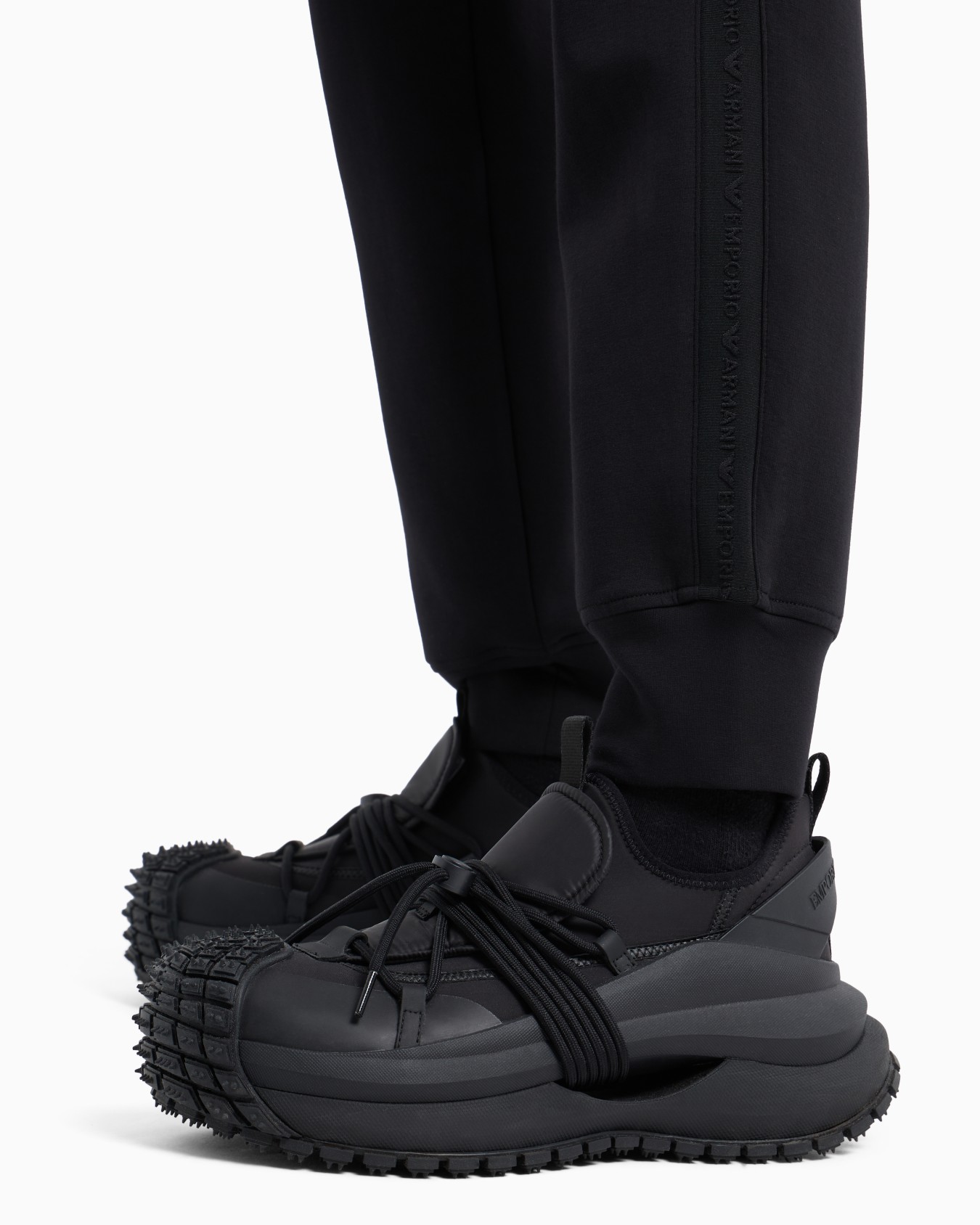 Pantalon de jogging en jersey double avec bande logotypée Diapositive 4