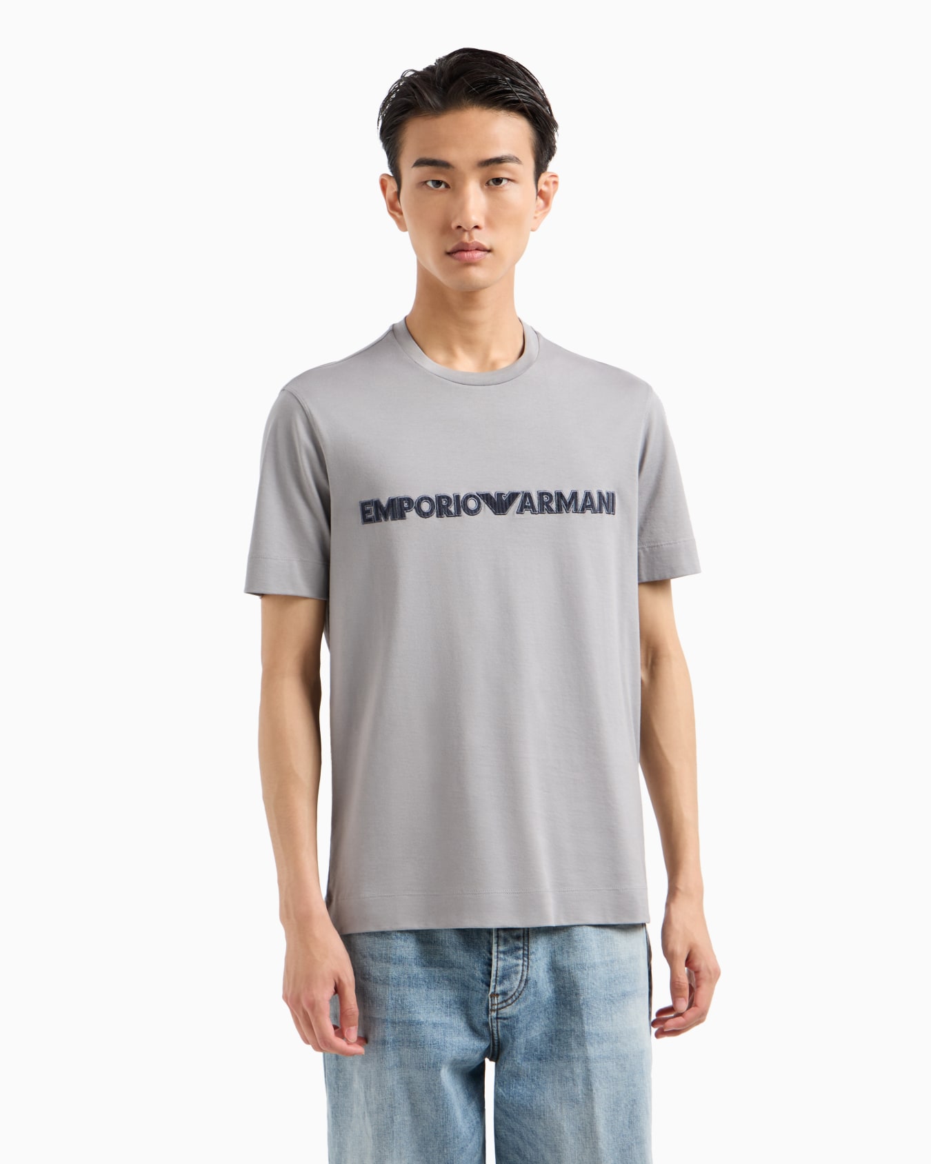 Camiseta de punto ligero con bordado de logotipo ASV Diapositiva 1