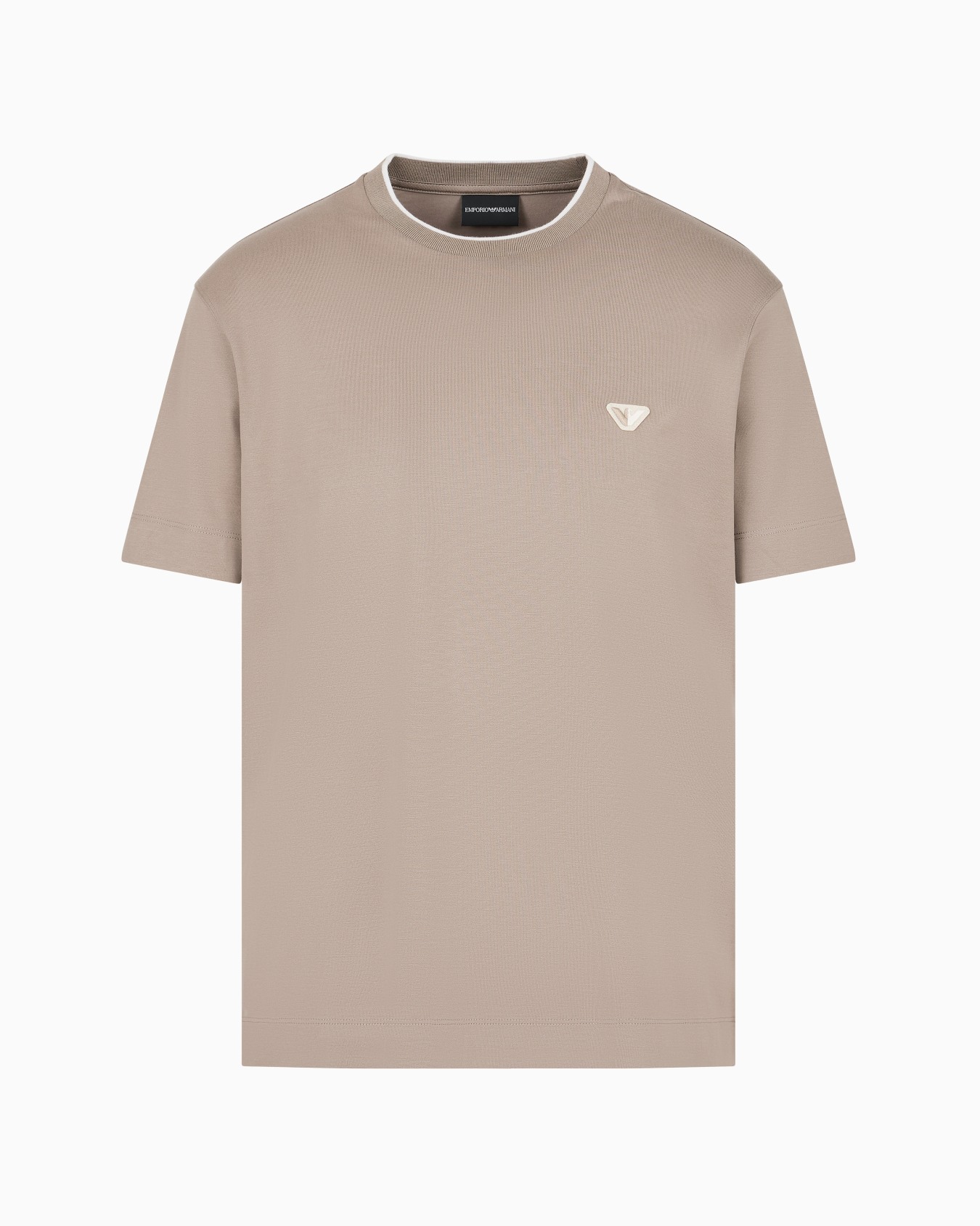 Lyocell-blend jersey T-shirt with two-tone micro eagle Slide 0