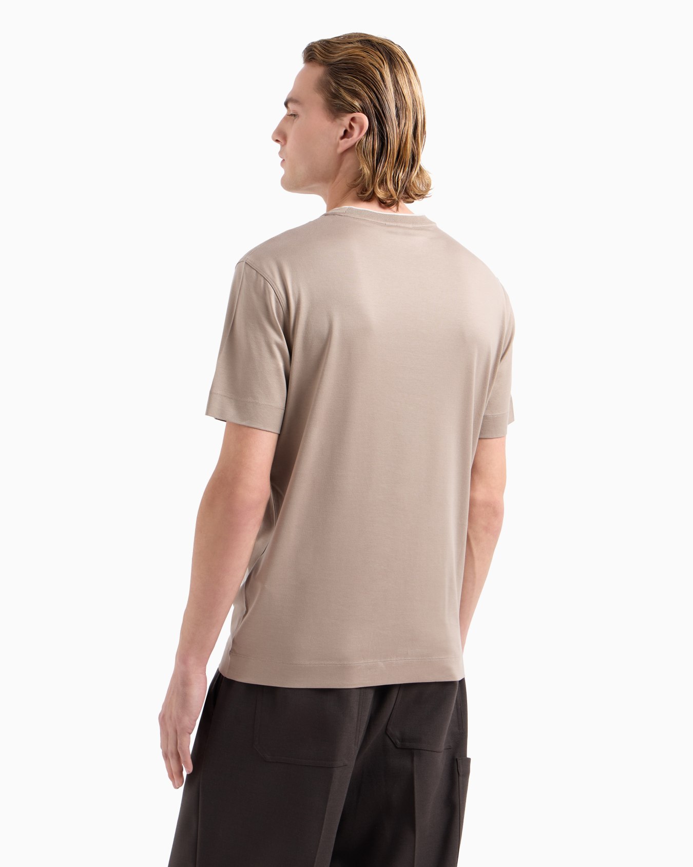  Lyocell-blend jersey T-shirt with two-tone micro eagle Slide 2