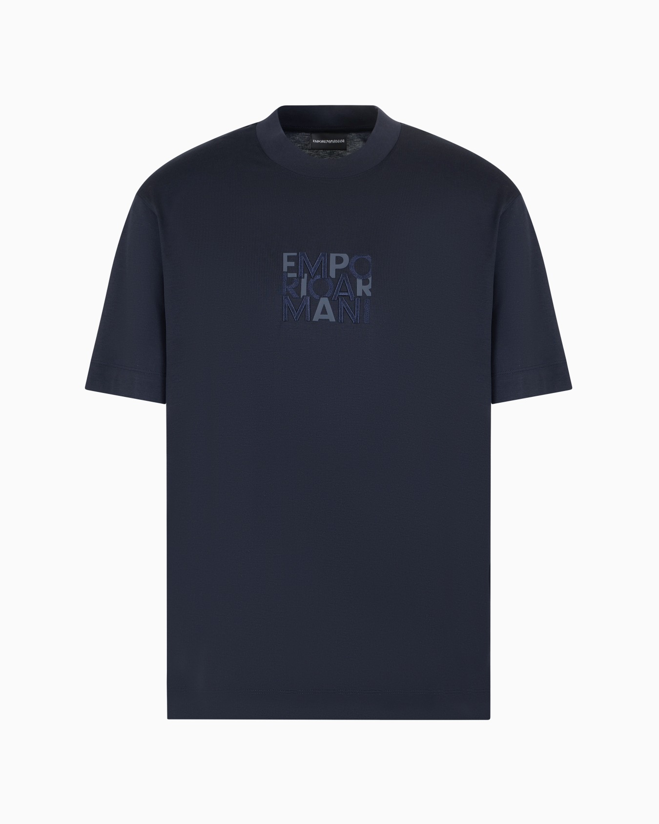  Lyocell-blend jersey T-shirt with embroidery and lettering print Slide 0