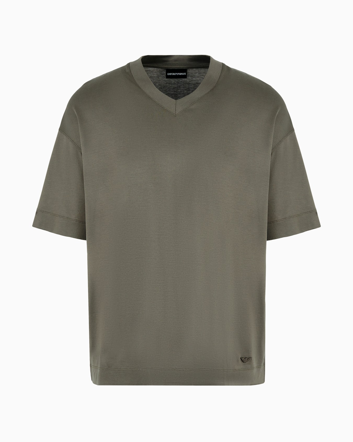 Lyocell-blend jersey V-neck T-shirt Slide 0