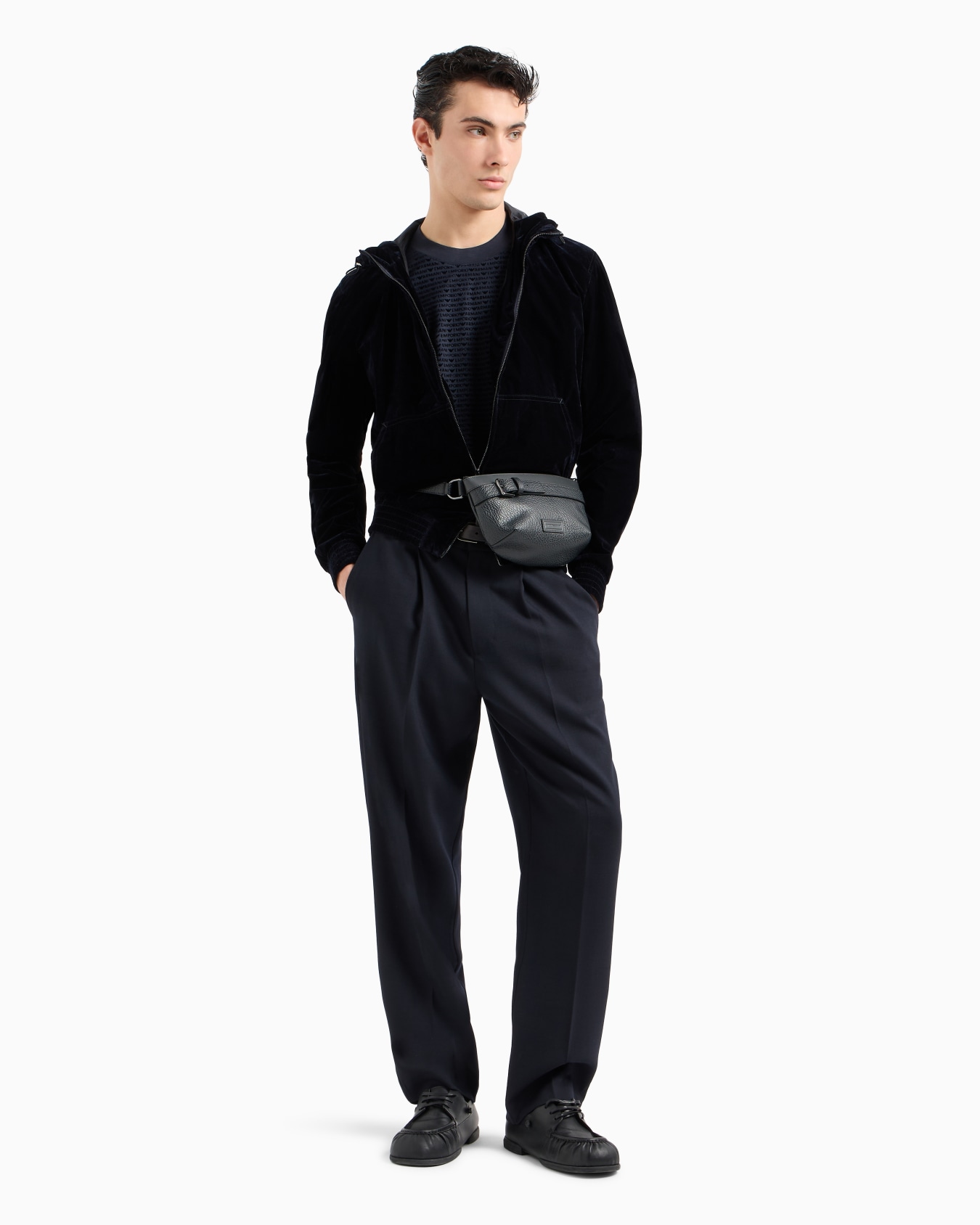  Lyocell-blend jersey T-shirt with all-over flocked logo lettering Slide 3