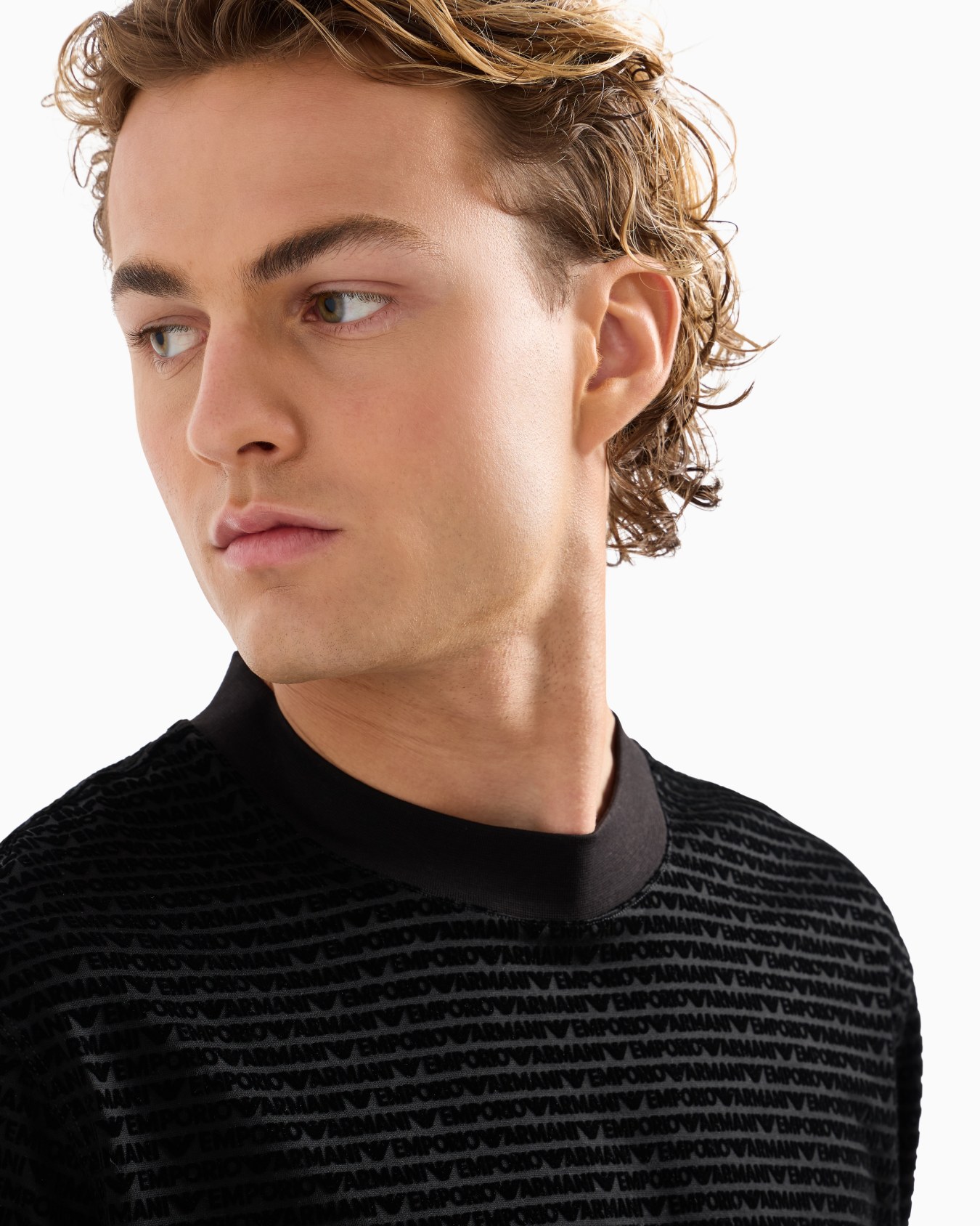  Lyocell-blend jersey T-shirt with all-over flocked logo lettering Slide 5