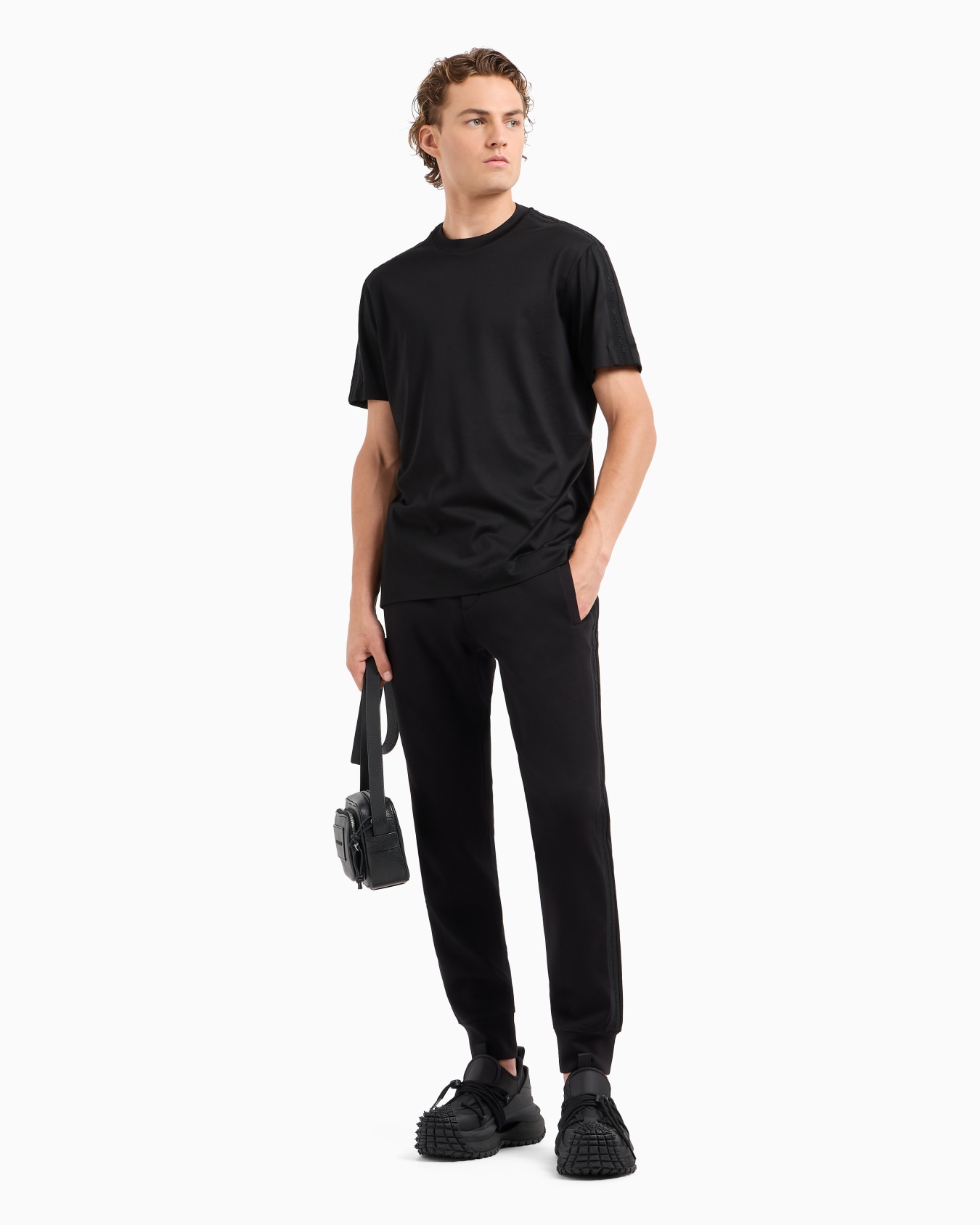  Lyocell-blend jersey T-shirt with embossed logo tape Slide 4