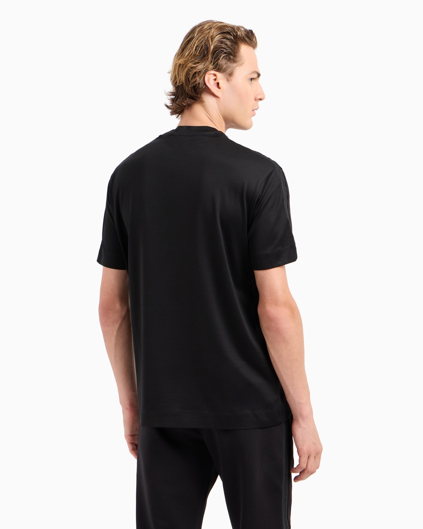  Lyocell-blend jersey T-shirt with embossed logo tape Slide 3