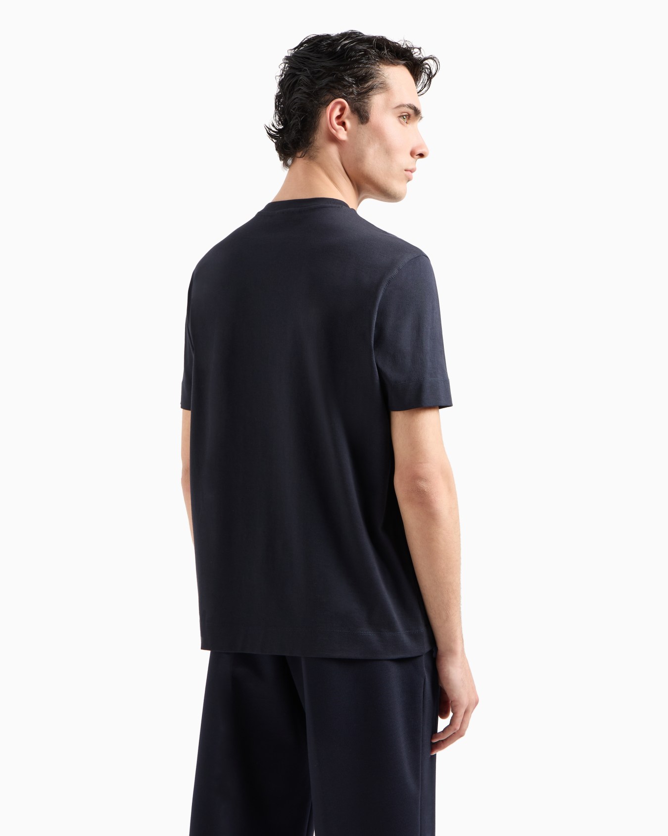 Camiseta de punto ligero con logotipo bordado en cursiva ASV Diapositiva 2