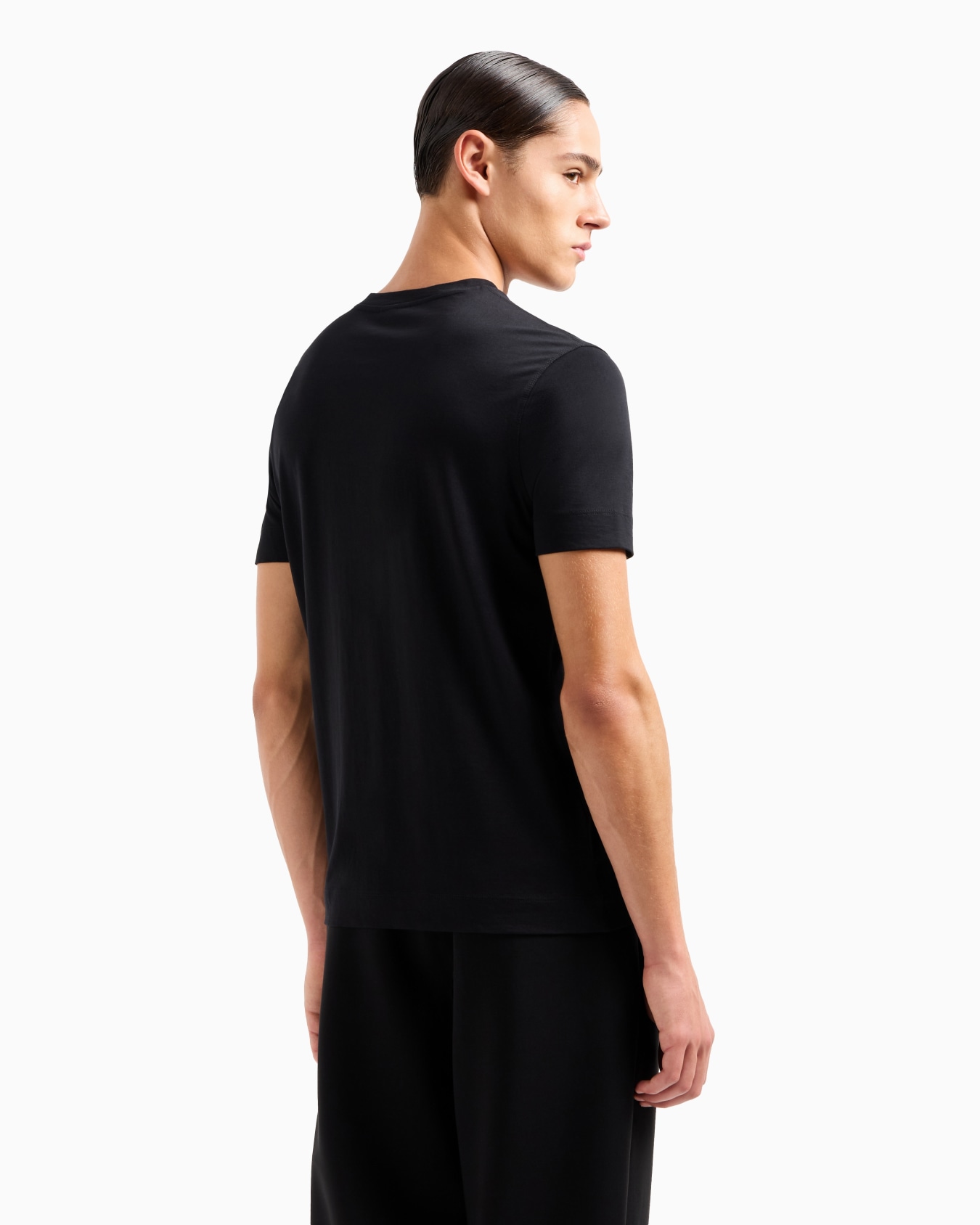 Camiseta de punto ligero con logotipo bordado en cursiva ASV Diapositiva 3