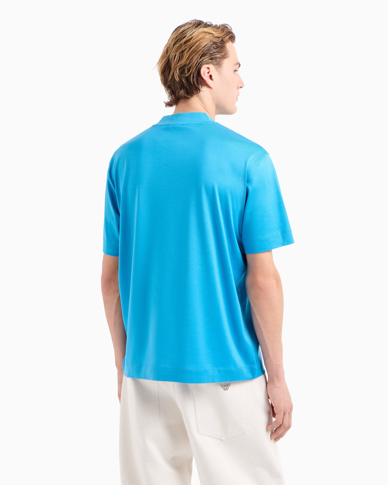  Lyocell-blend jersey T-shirt with embossed logo embroidery Slide 2