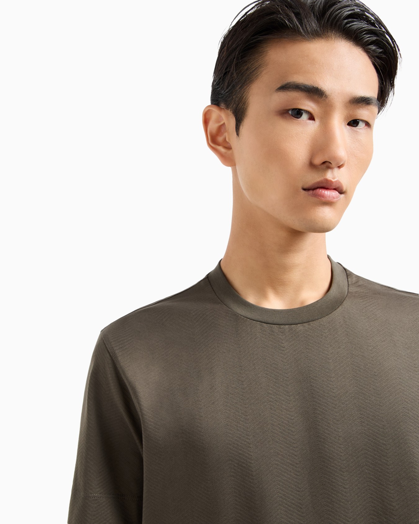 3D-effect ASV embossed jacquard jersey T-shirt Slide 4