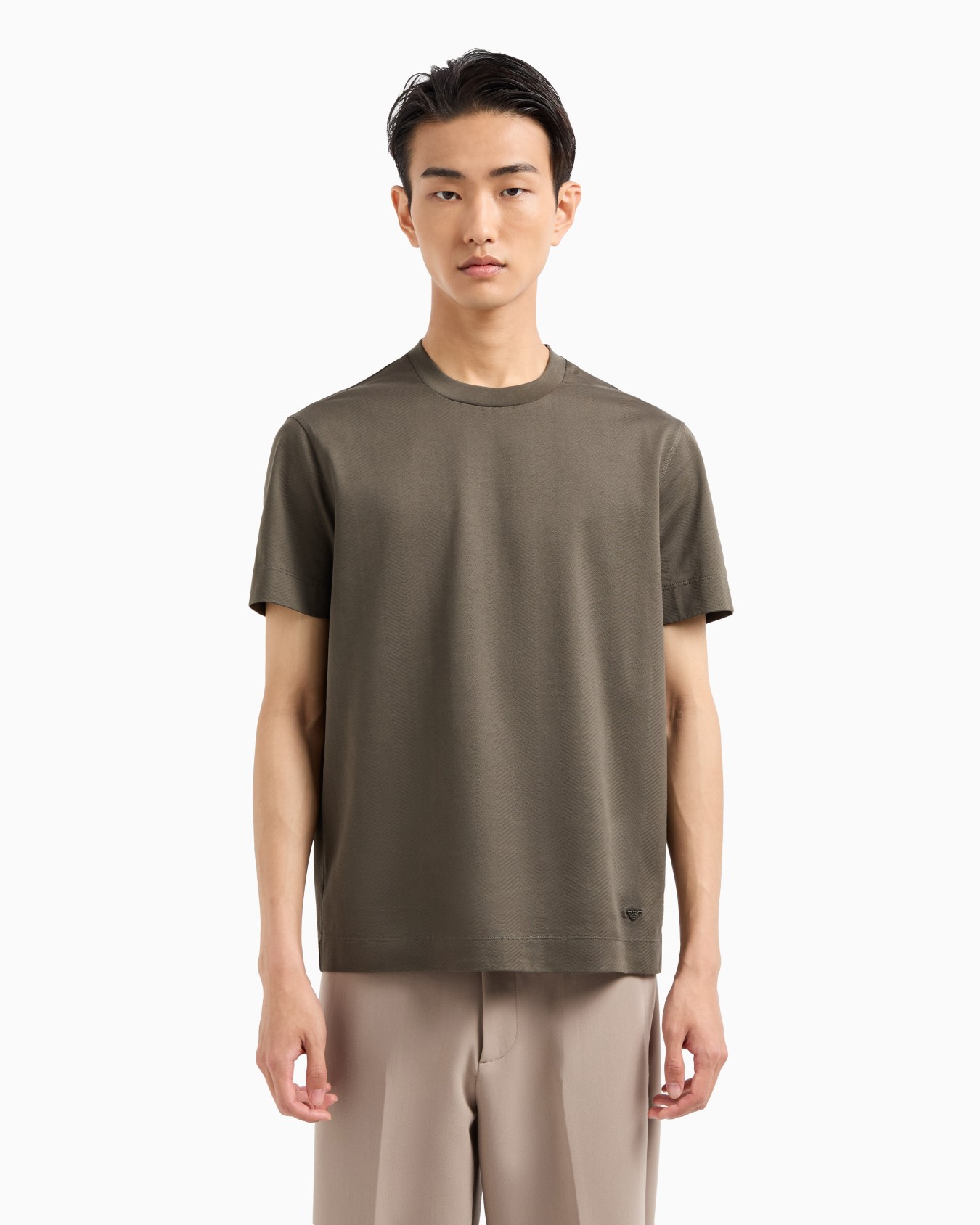 3D-effect ASV embossed jacquard jersey T-shirt Slide 1