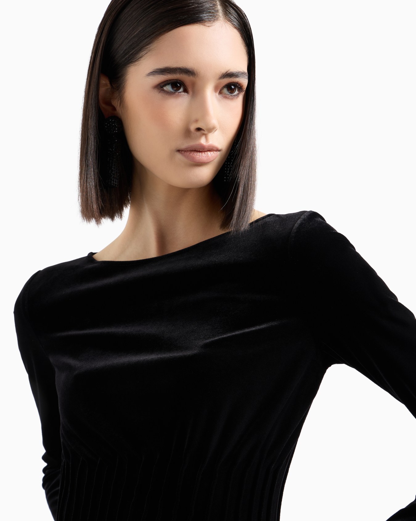 Chenille flared dress with ribs Slide 4