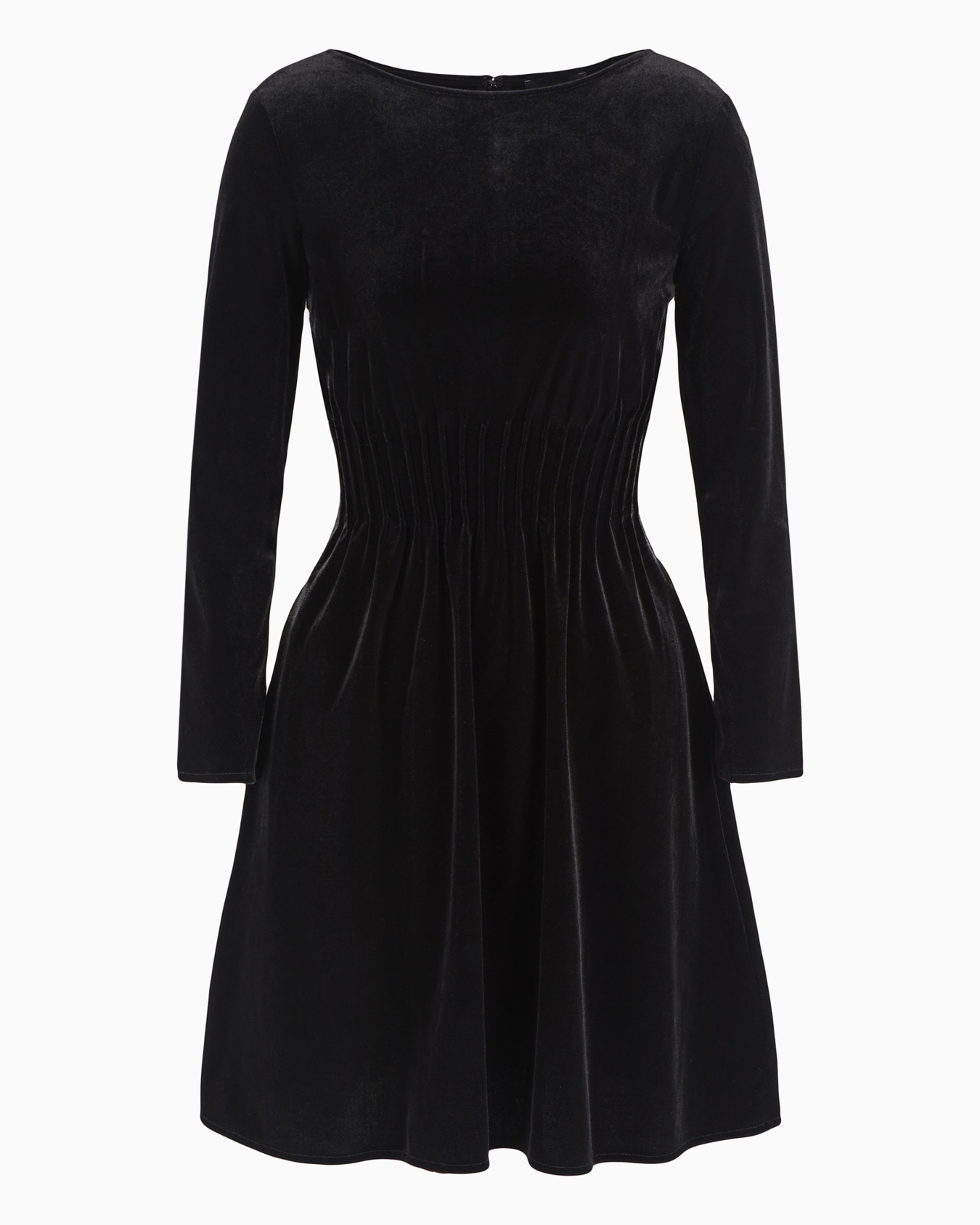 Chenille flared dress with ribs Slide 0