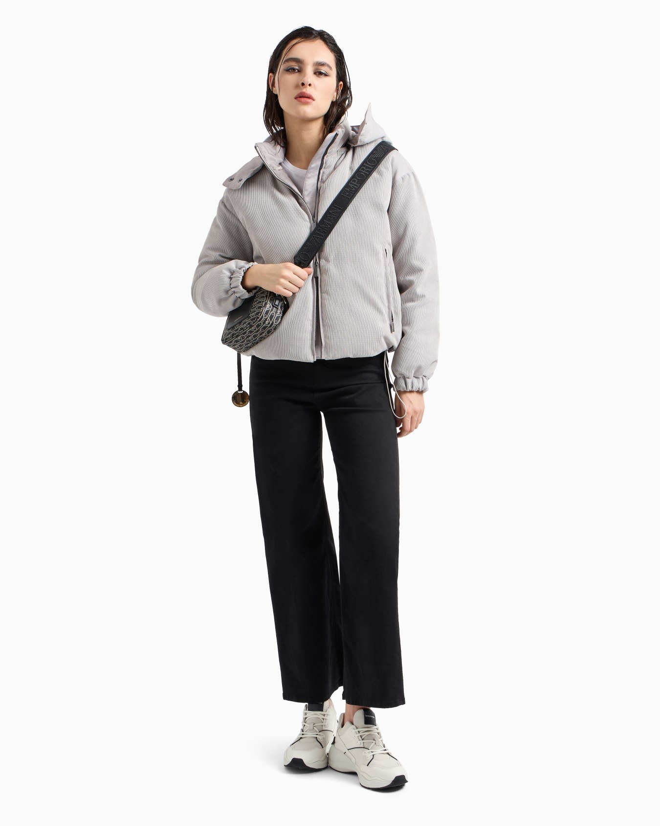 ASV water-repellent corduroy down jacket with hood and recycled down Slide 4