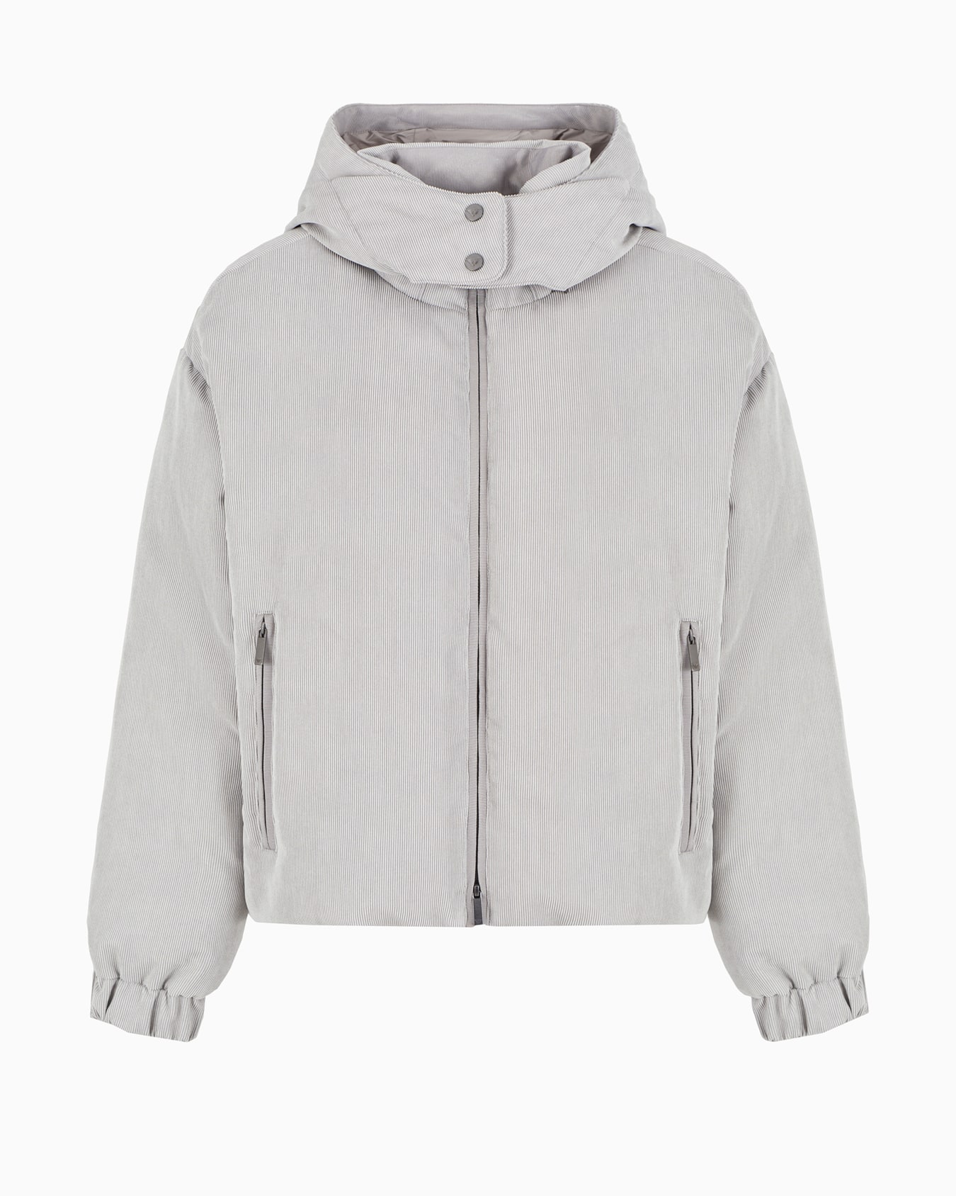 ASV water-repellent corduroy down jacket with hood and recycled down Slide 0