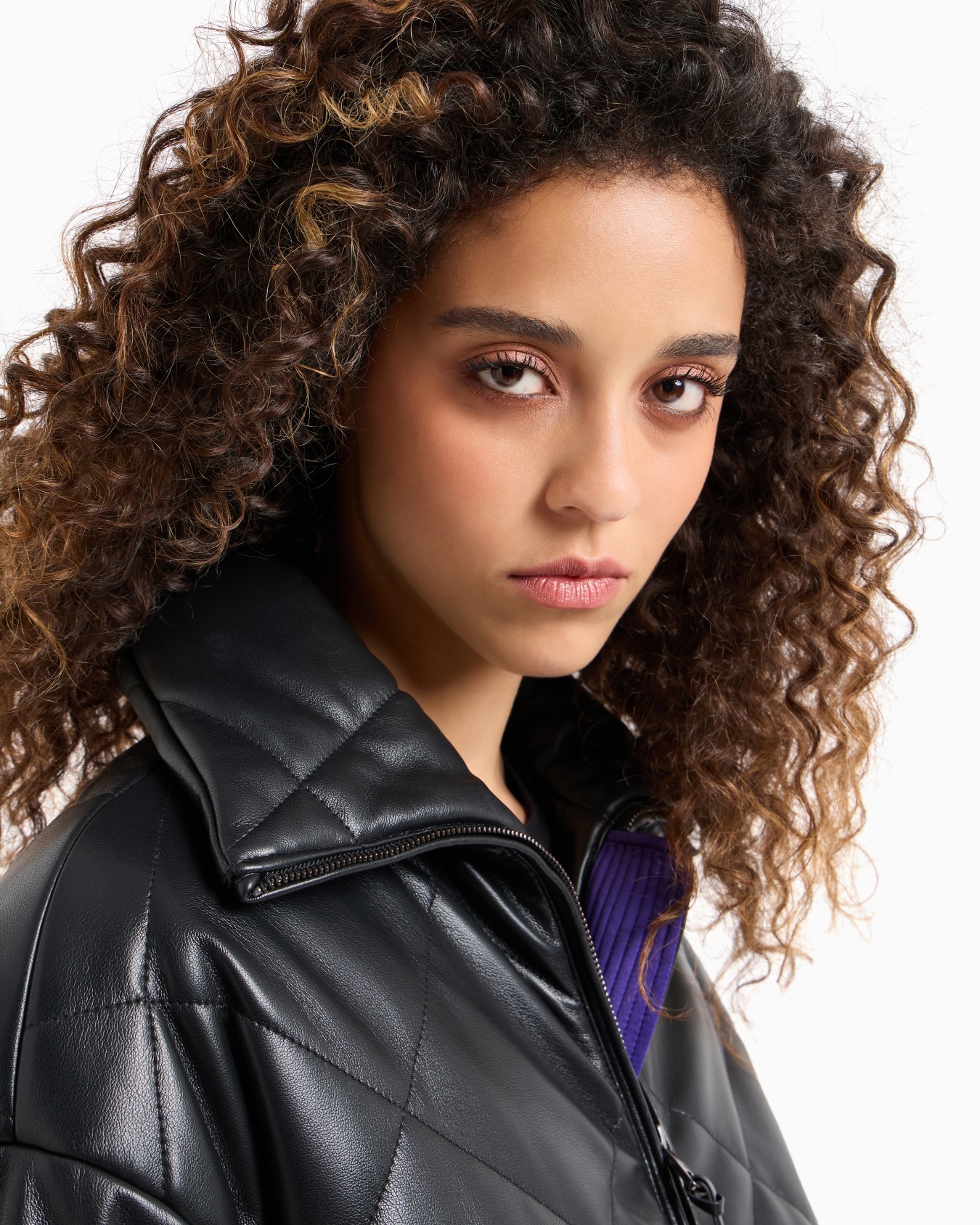 Leather-look, quilted full-zip blouson Slide 4