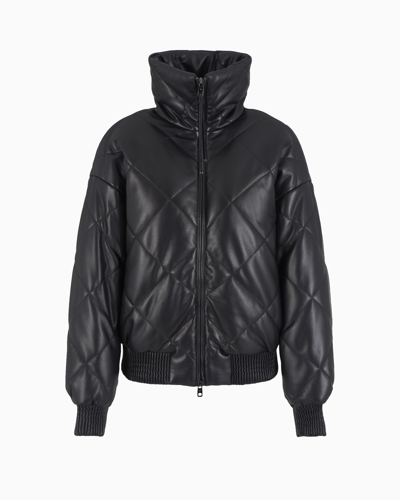 Leather-look, quilted full-zip blouson Slide 0