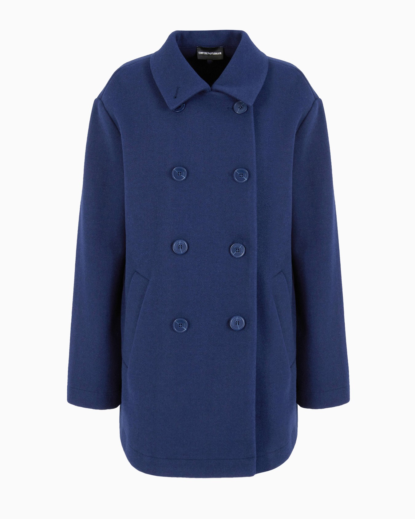 Double-breasted cloth pea coat Slide 0