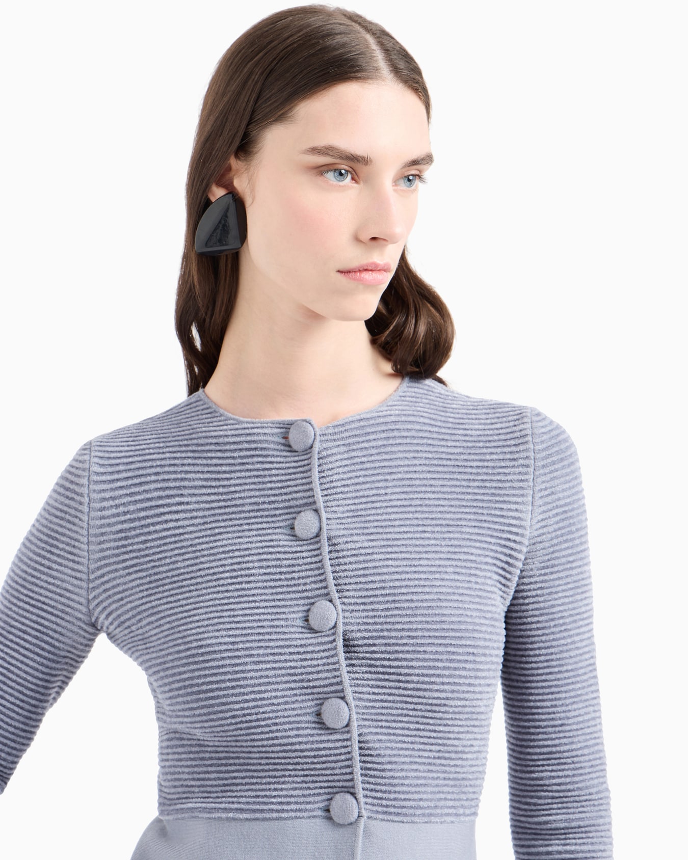 Ottoman-fabric cardigan jacket with peplum Slide 5