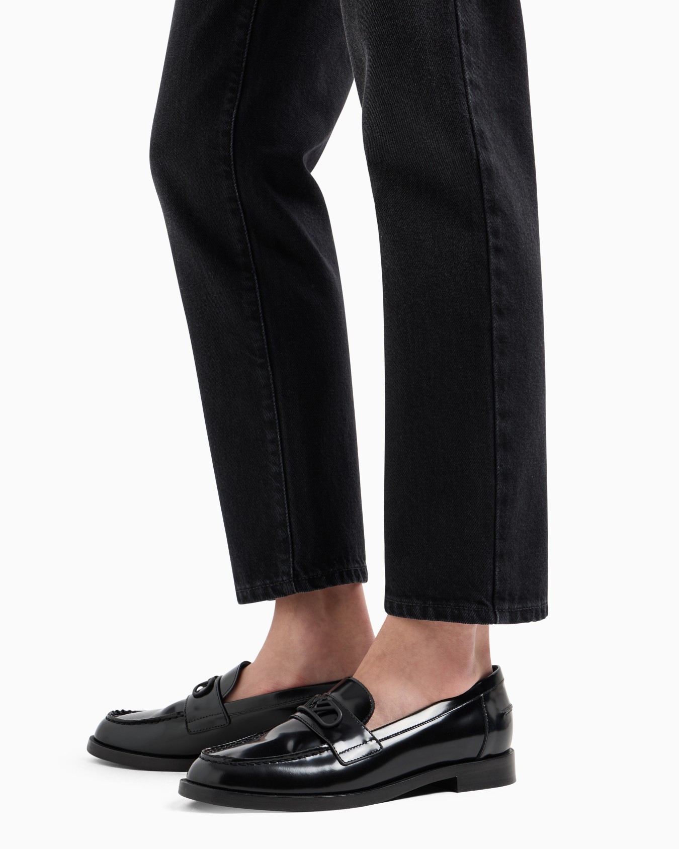 Jean J36 taille mi-haute et jambe droite en denim effet vintage Diapositive 4