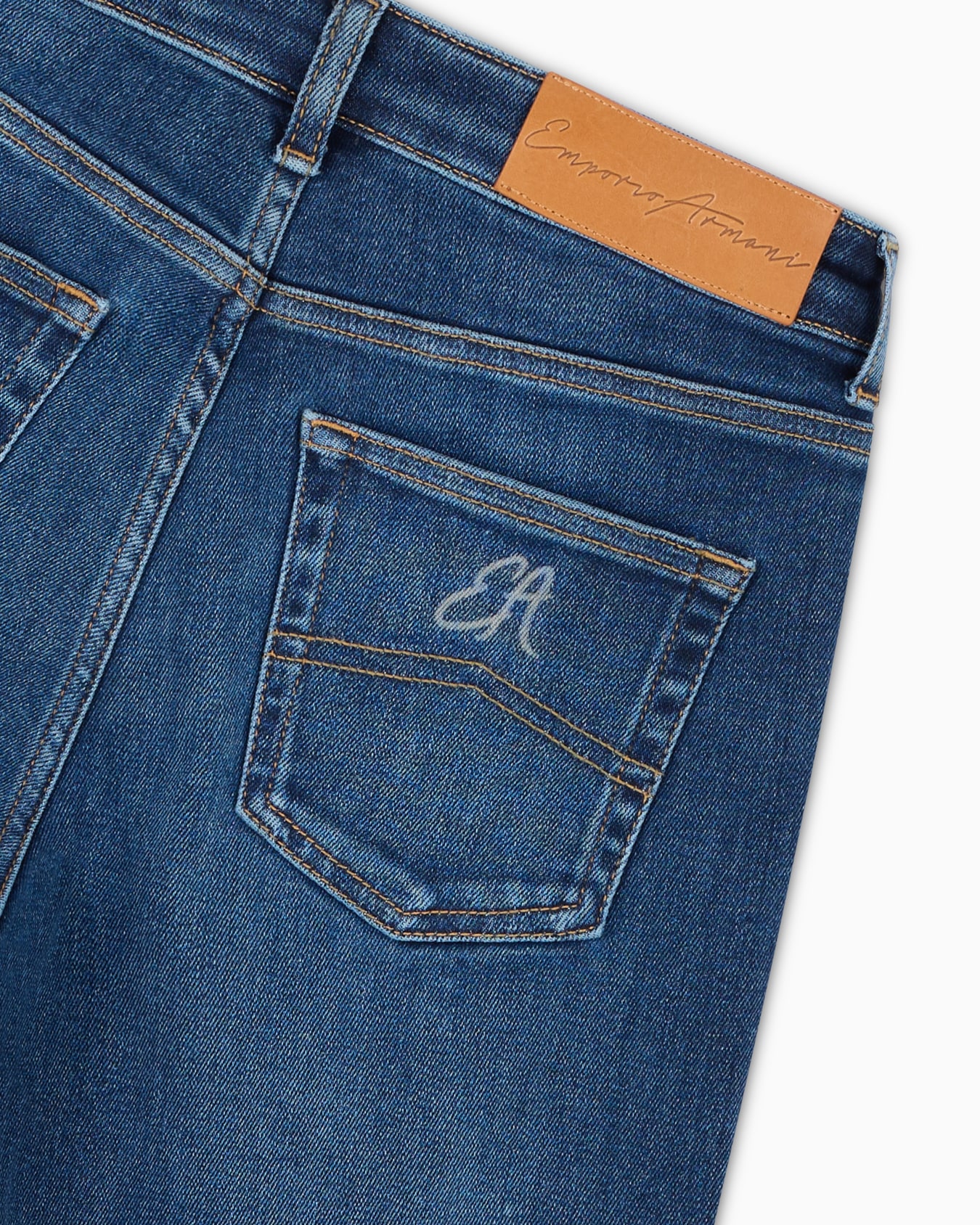 Jean J85 taille haute et jambe droite slim en denim stretch biologique aspect usé ASV Diapositive 4