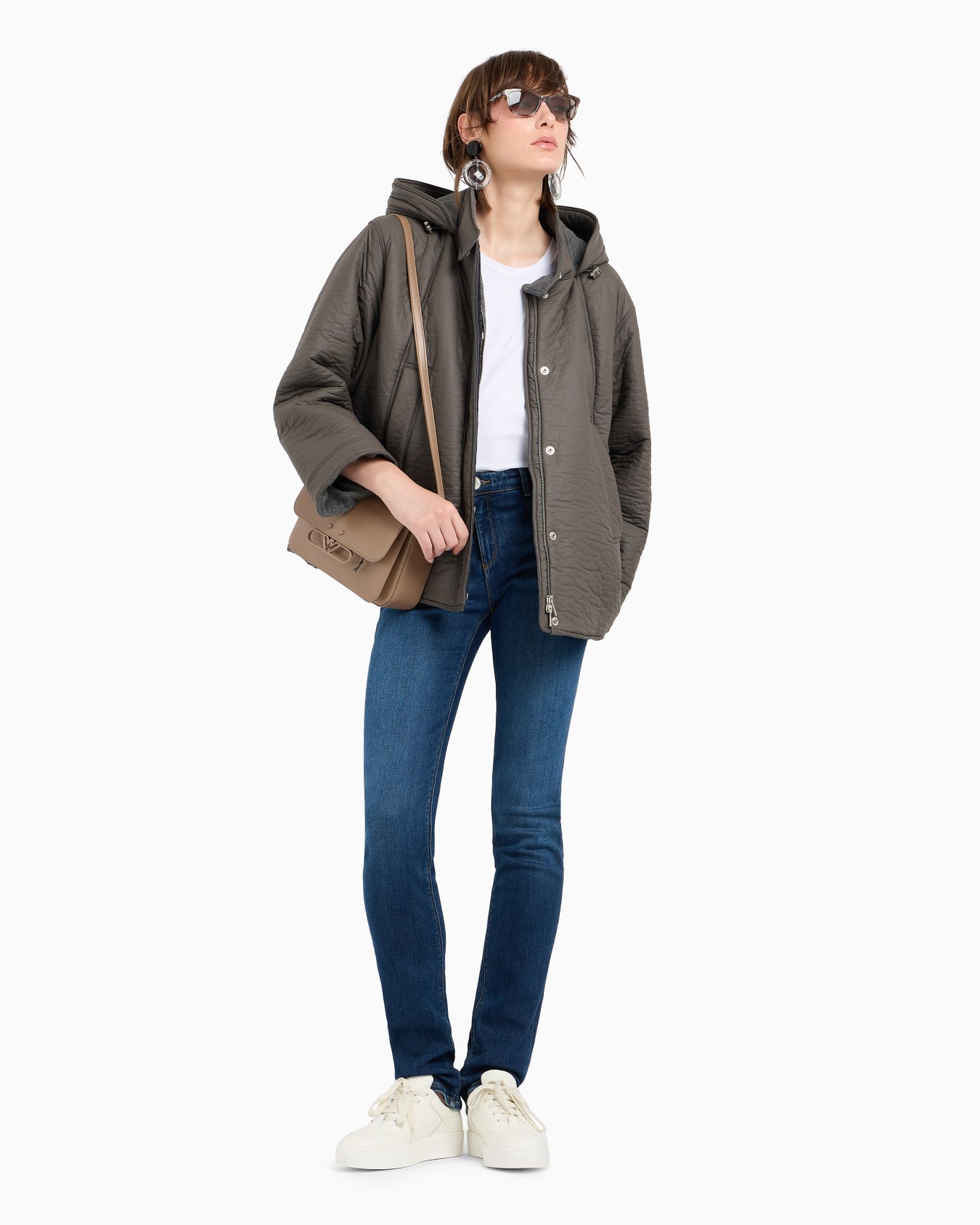 Jean J85 taille haute et jambe droite slim en denim stretch biologique aspect usé ASV Diapositive 3
