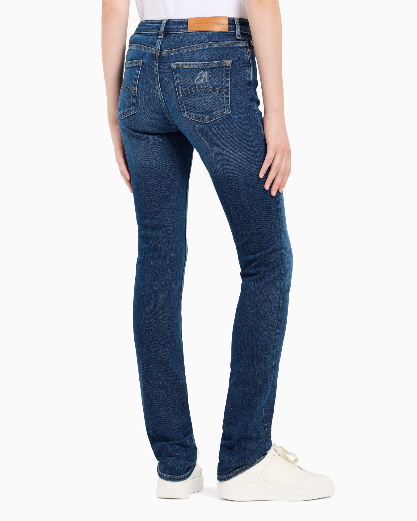 Jean J85 taille haute et jambe droite slim en denim stretch biologique aspect usé ASV Diapositive 2