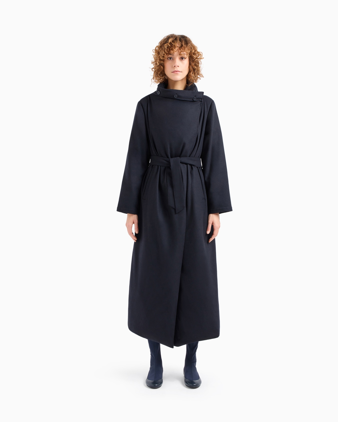 ASV long, two-in-one wool-blend down jacket with recycled down padding Slide 4