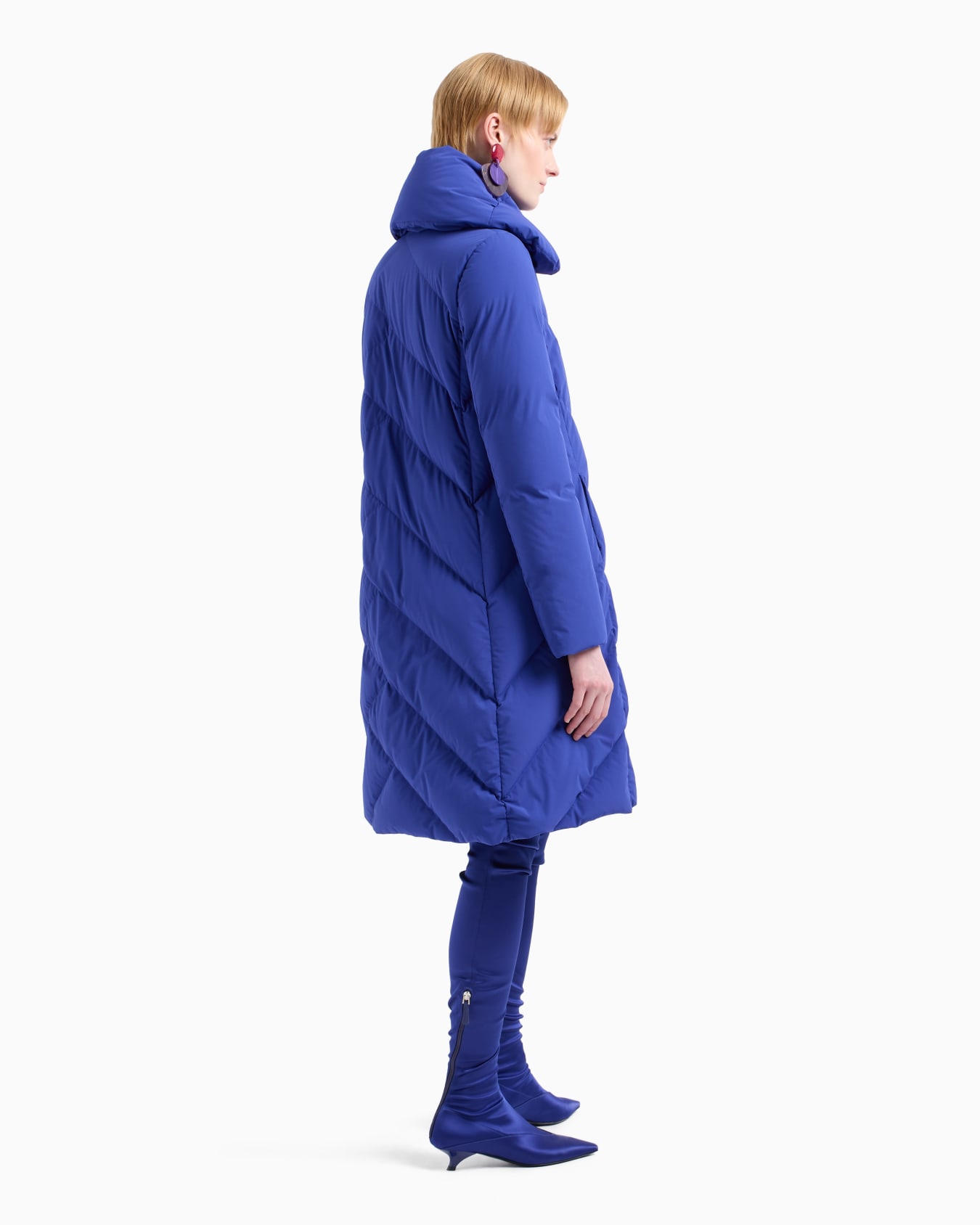 ASV water-repellent 3/4 down jacket in quilted nylon with recycled down Slide 2