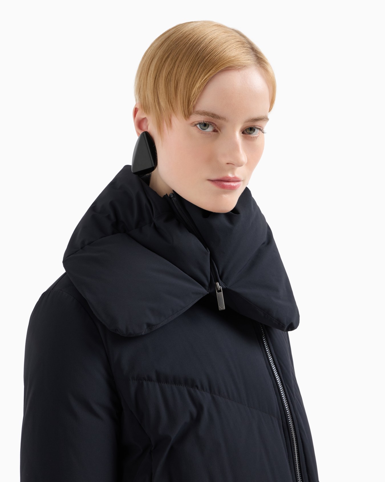 Chaqueta de plumas tres cuartos resistente al agua en nailon acolchado con plumas recicladas ASV Diapositiva 4