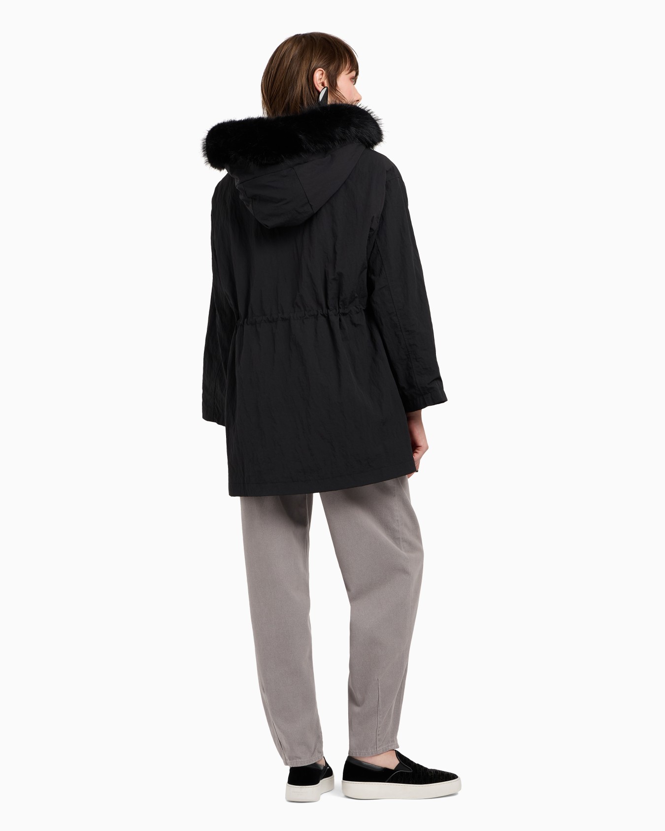 Parka aus wasserabweisendem Nylon mit innenliegender Weste in Fell-Optik Folie 2