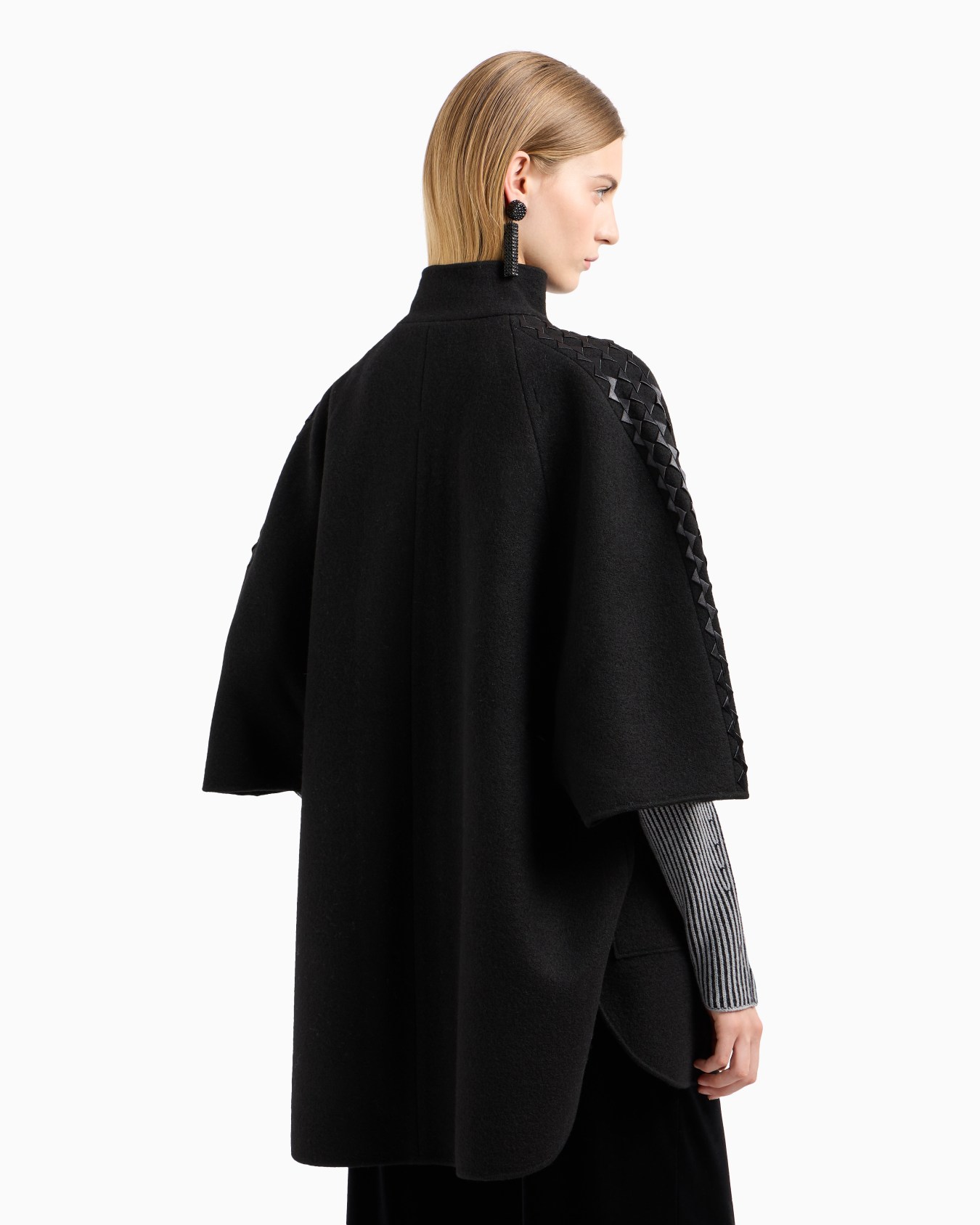 アクアージュ5本セット ケープ 圧縮ウール サテンジグザグ刺繍 | Emporio Armani