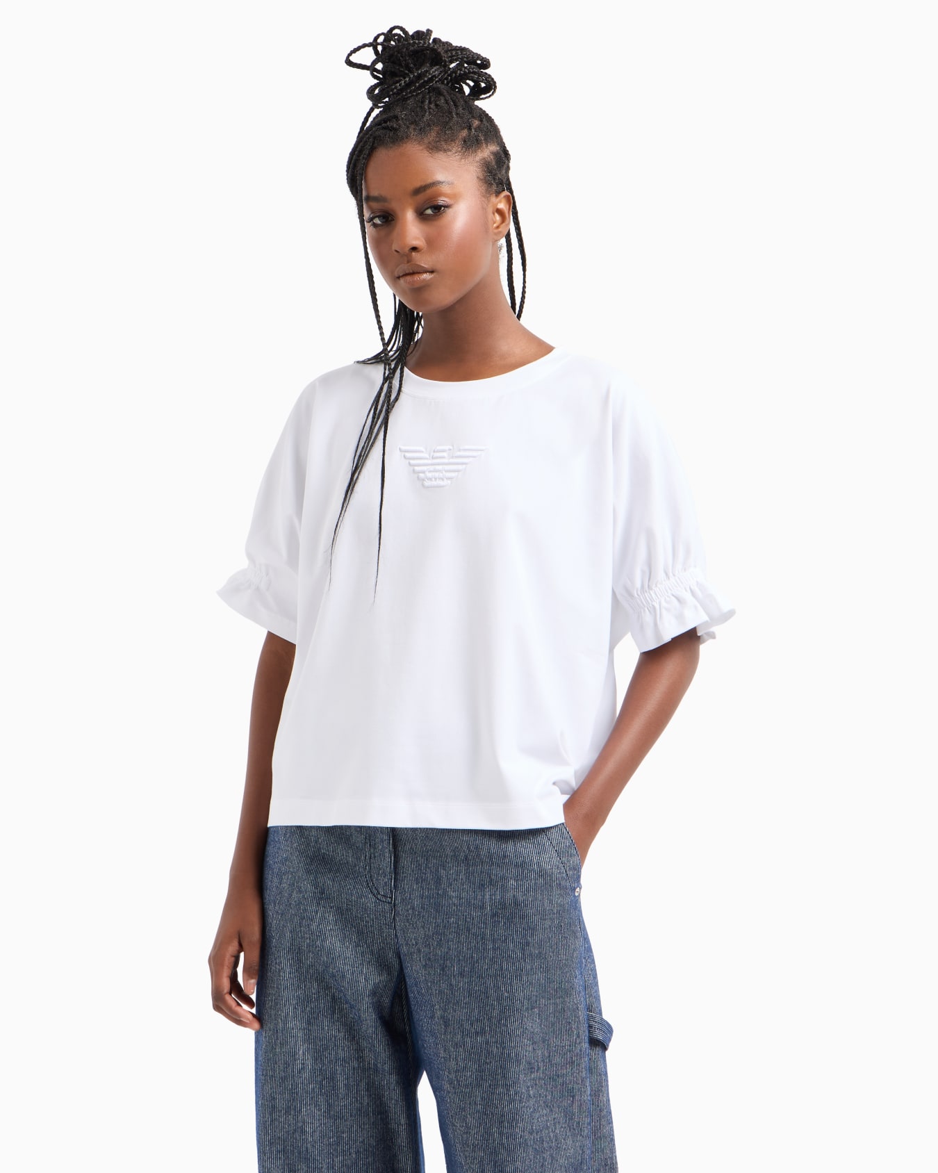 ASV organic stretch jersey T-shirt with eagle embroidery Slide 1