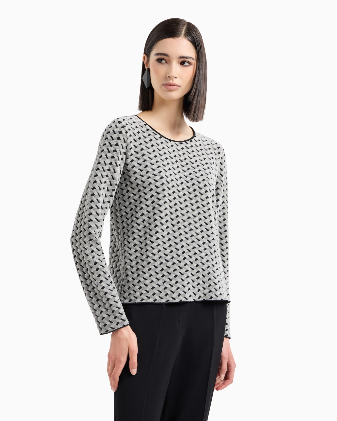 Soft-touch devoré-pattern jumper Slide 1