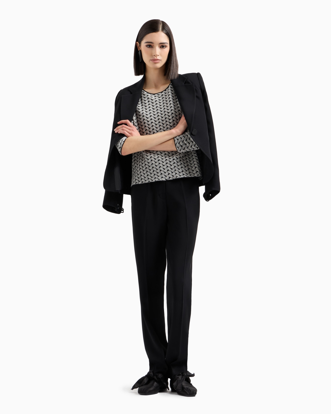 Soft-touch devoré-pattern jumper Slide 3