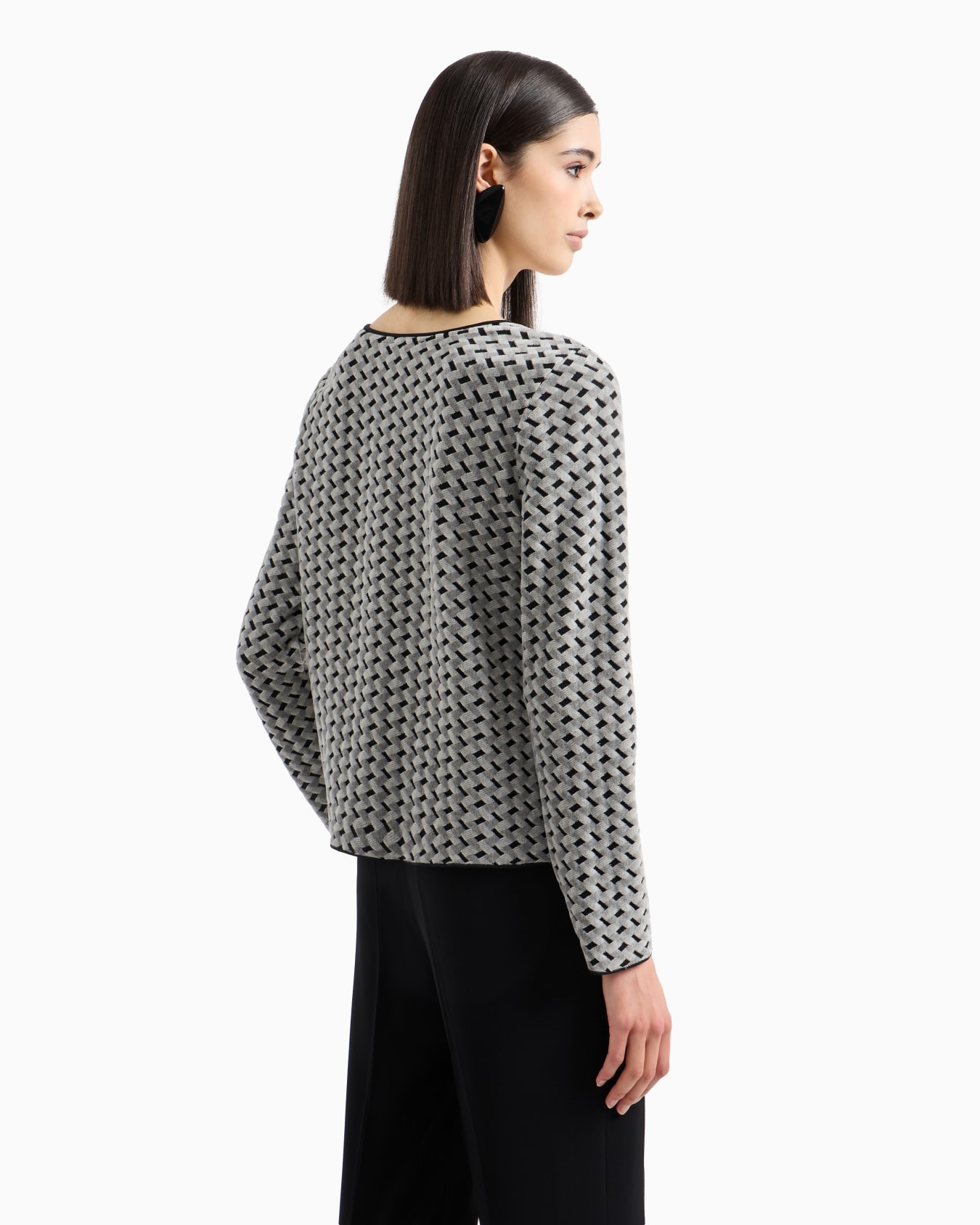 Soft-touch devoré-pattern jumper Slide 2