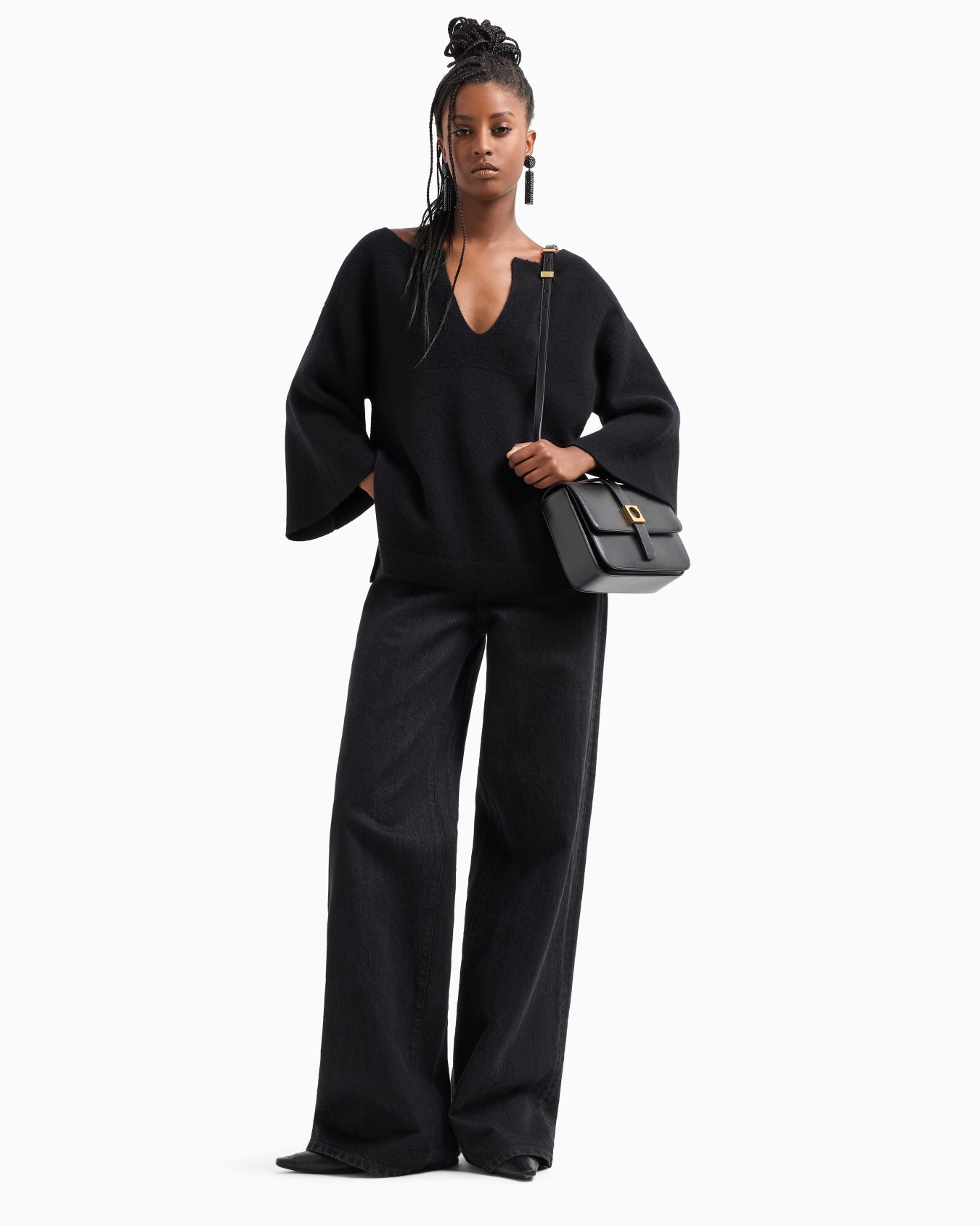ASV recycled cashmere jumper with kimono sleeves Slide 3