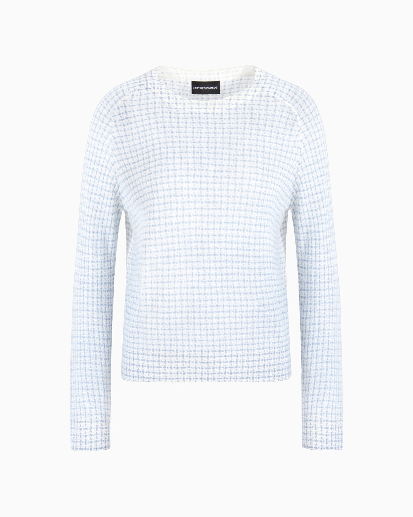 Maglione in puro cashmere rasato stampa pied de poule astratto all over Slide 0