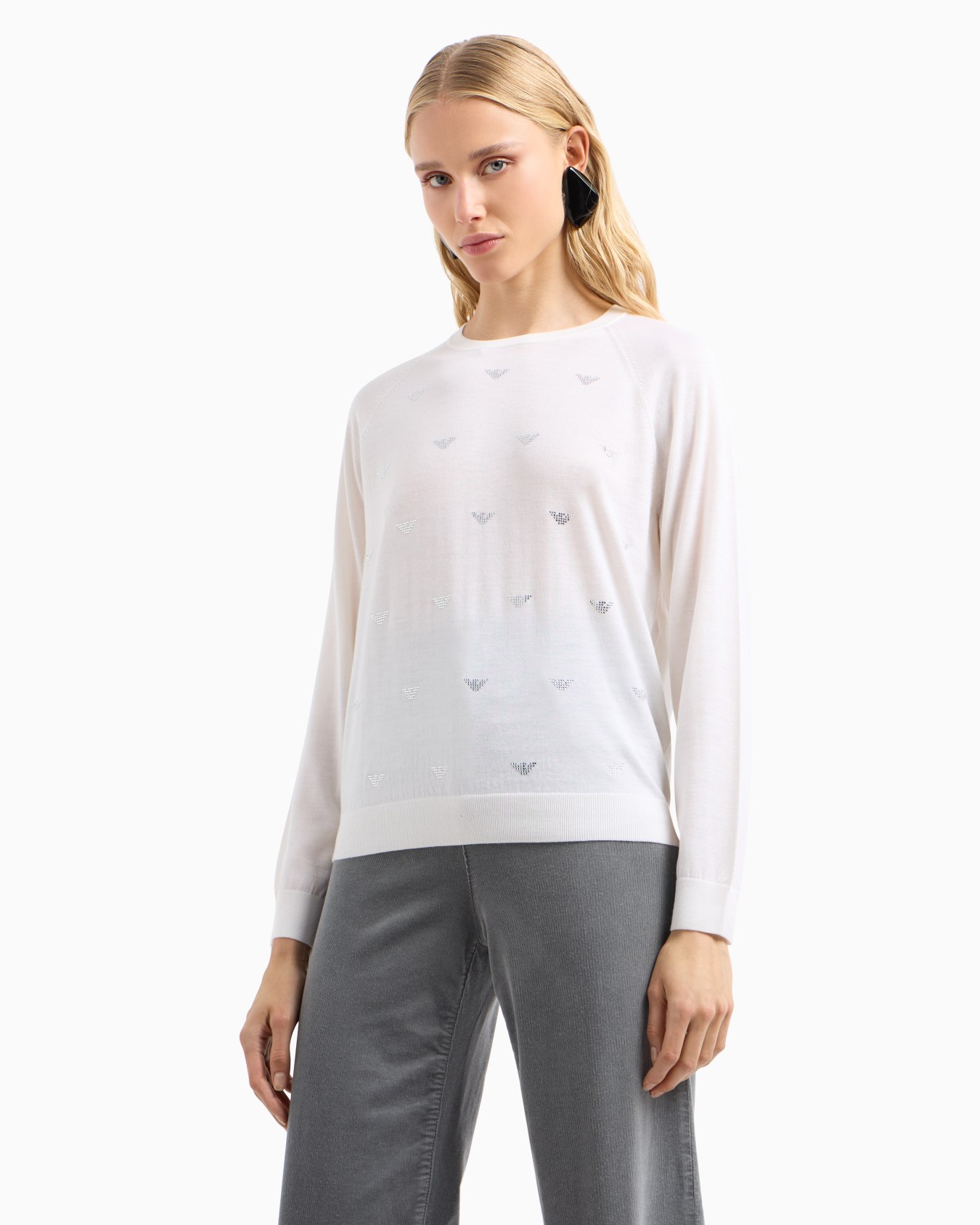 Pull en laine rase avec micro strass Diapositive 1