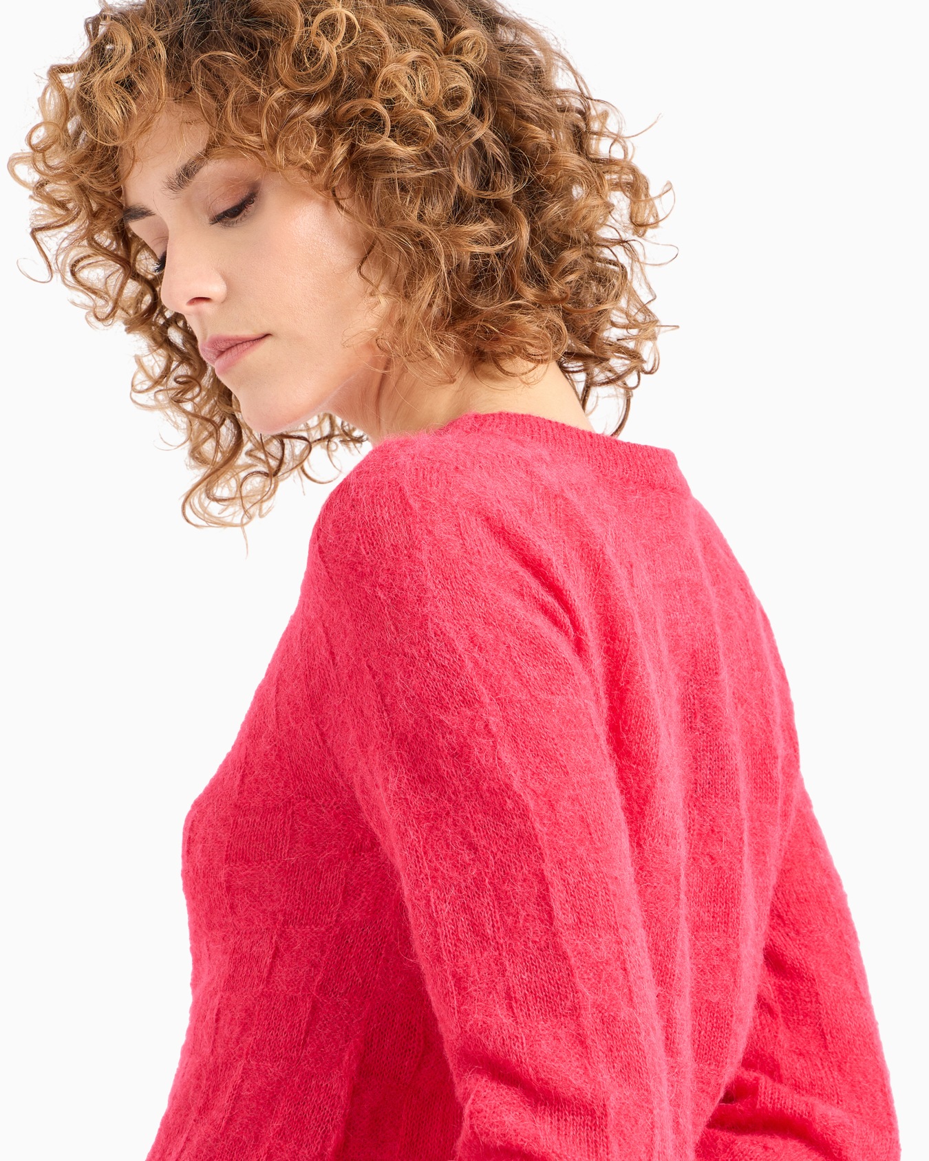 Pull à carreaux en alpaga sans couture Diapositive 5